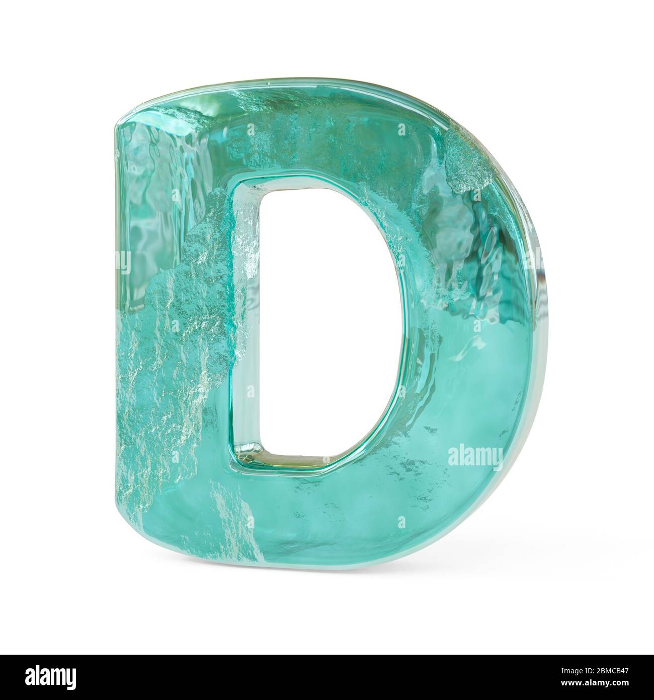 Lettres verglacées réalistes isolées sur fond blanc. image 3d Banque D'Images