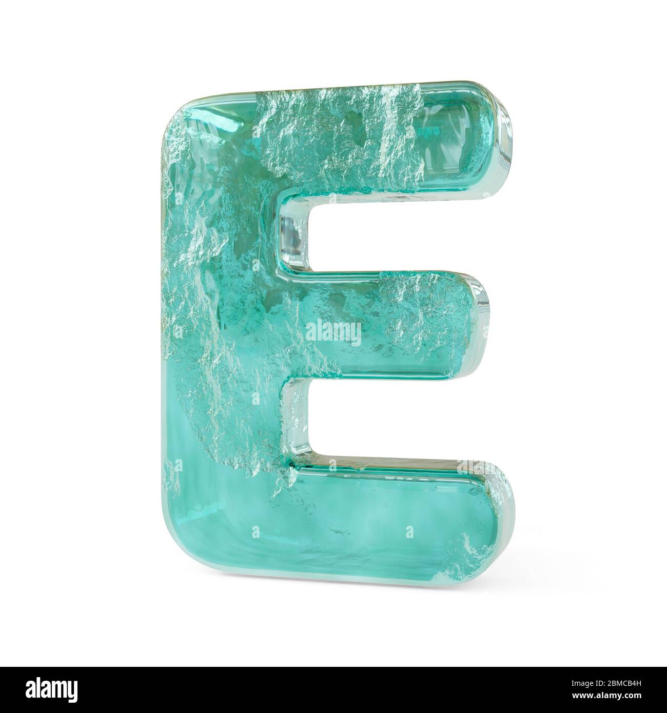Lettres verglacées réalistes isolées sur fond blanc. image 3d Banque D'Images
