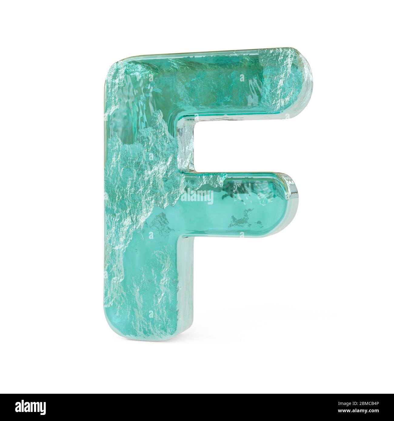 Lettres verglacées réalistes isolées sur fond blanc. image 3d Banque D'Images