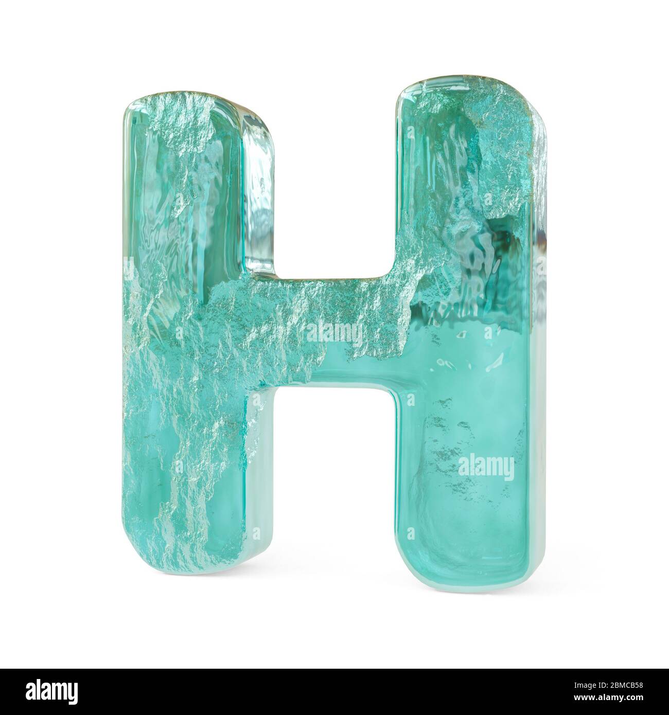Lettres verglacées réalistes isolées sur fond blanc. image 3d Banque D'Images