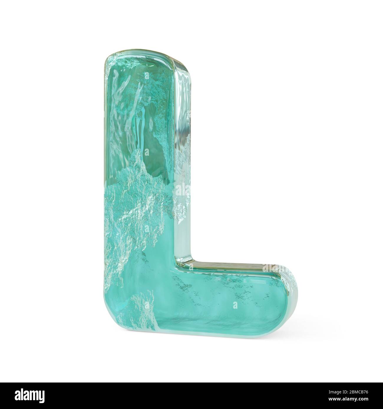 Lettres verglacées réalistes isolées sur fond blanc. image 3d Banque D'Images