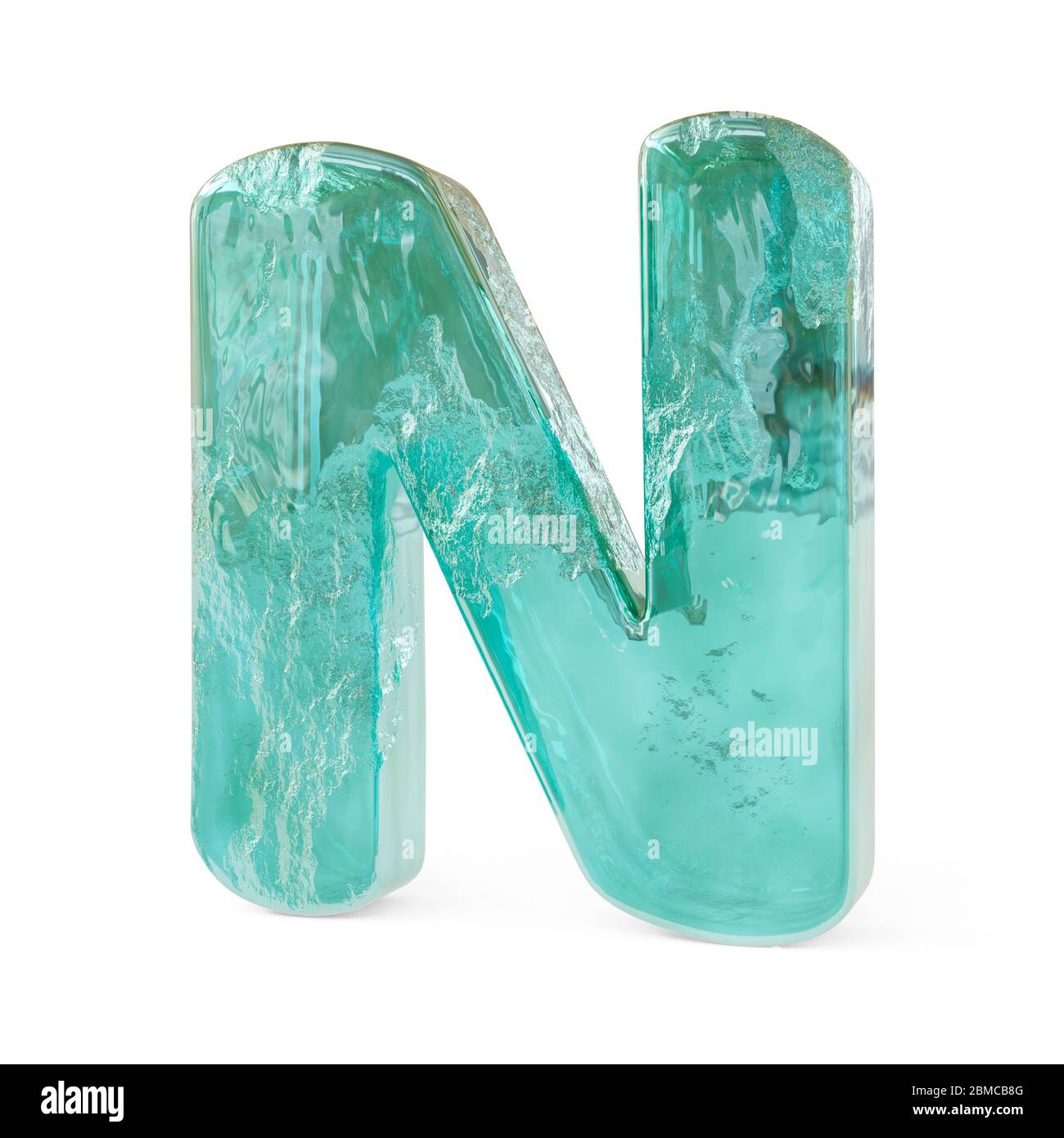 Lettres verglacées réalistes isolées sur fond blanc. image 3d Banque D'Images