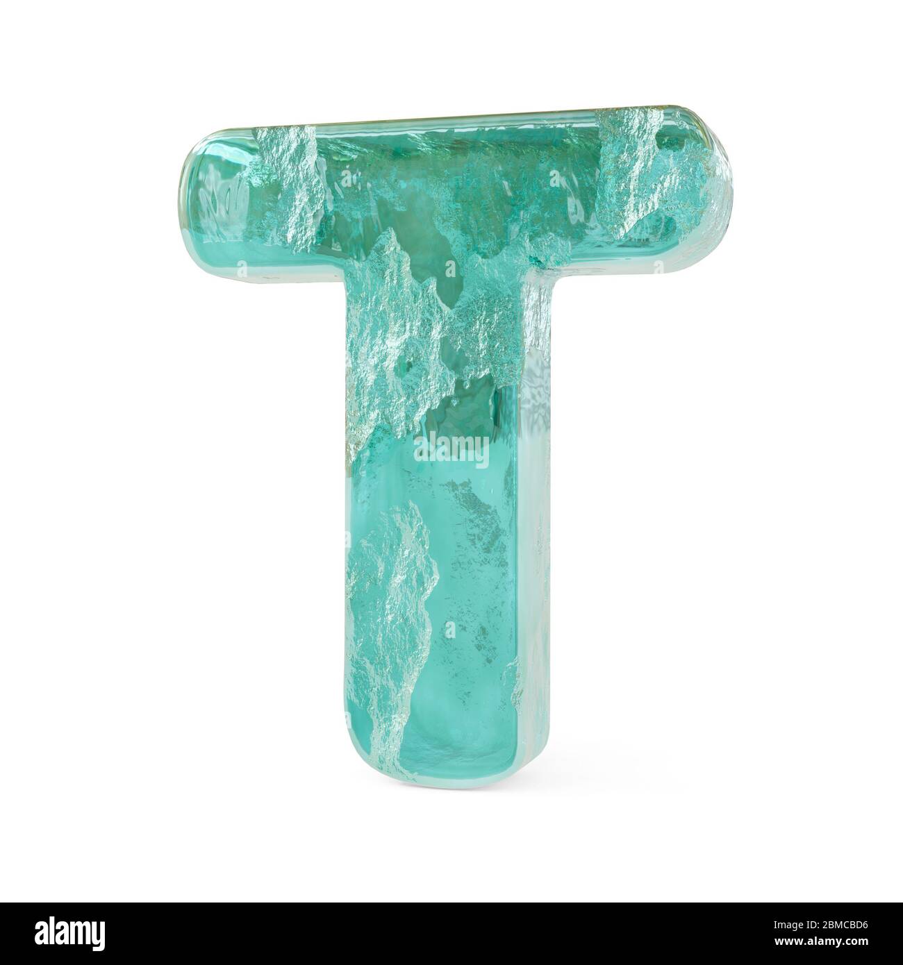 Lettres verglacées réalistes isolées sur fond blanc. image 3d Banque D'Images