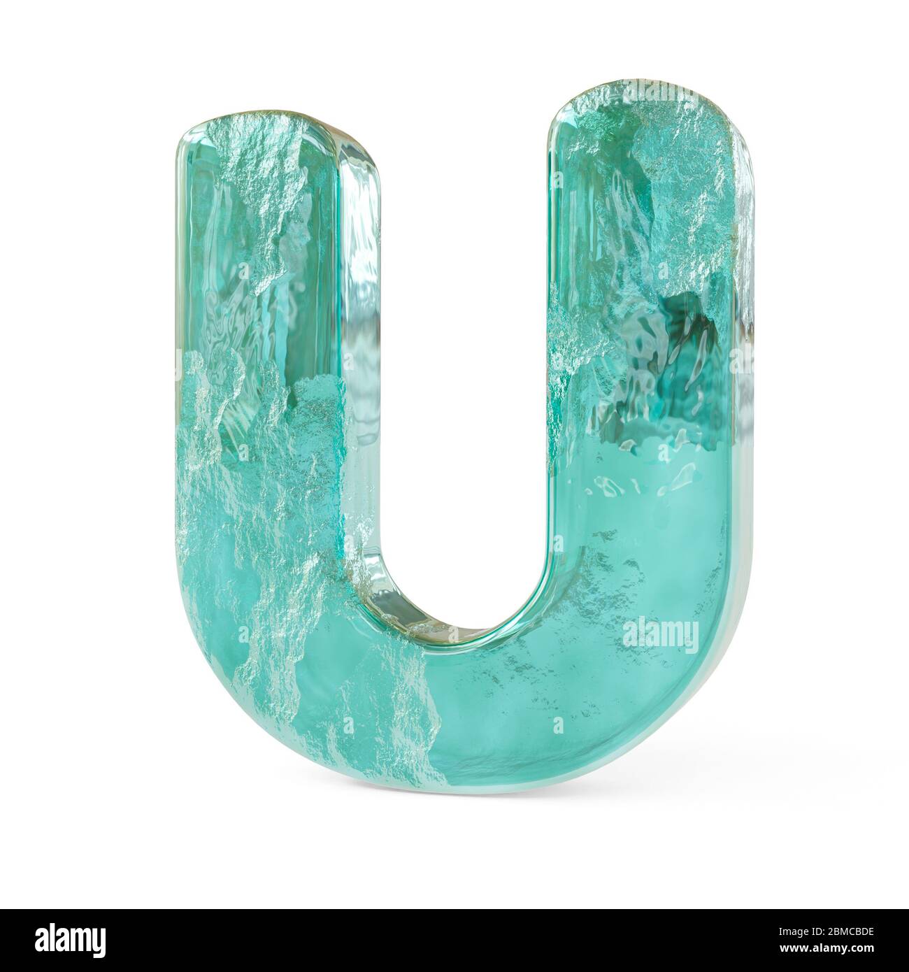 Lettres verglacées réalistes isolées sur fond blanc. image 3d Banque D'Images