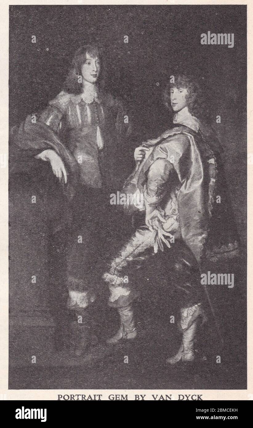 Peinture de Lord John et Lord Bernard Stuart par Van Dyck. Banque D'Images
