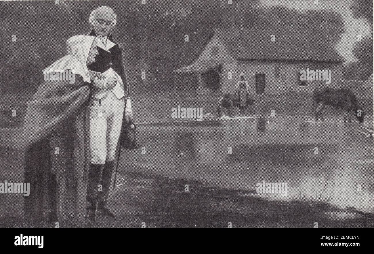 Peinture de George Washington avec sa mère Mary ball Washington par L. E. Fournier. Banque D'Images