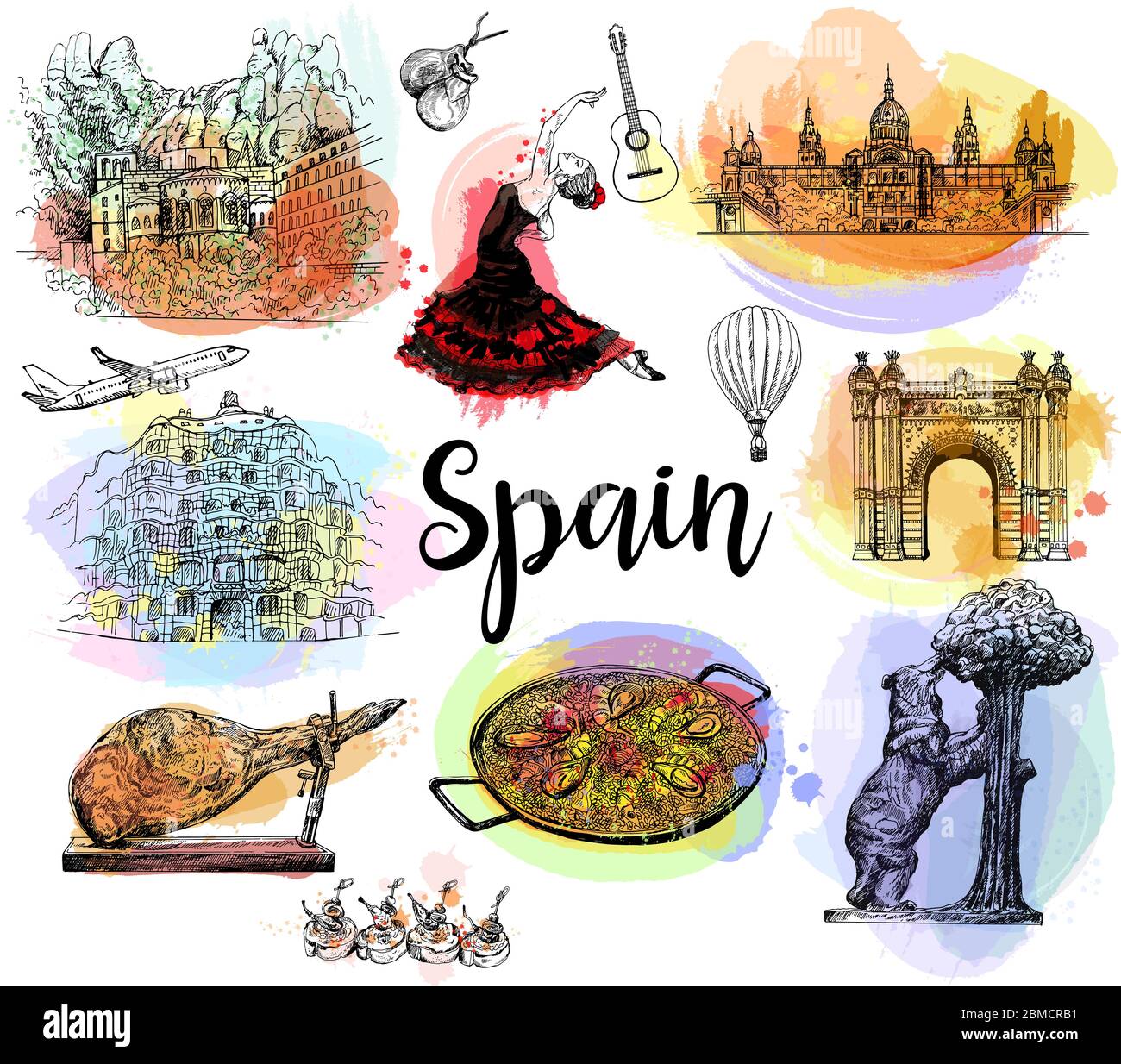 Affiche Vintage Espagne Style Rétro - Format A4 (21x29,7 Cm) - Impression Haute Qualité Sur Papier 250g - Sans Cadre