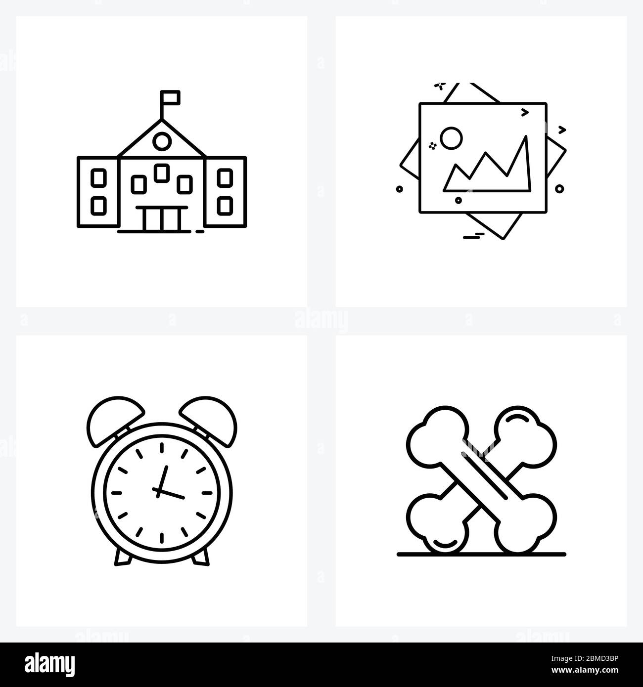 ensemble de 4 icones universal line de la maison horloge image png illustration du vecteur medical image vectorielle stock alamy alamy
