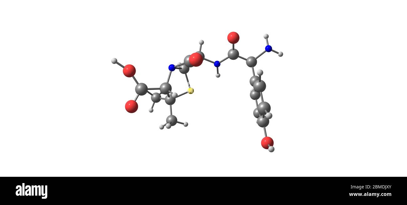 L'amoxicilline est un antibiotique utile pour le traitement d'un certain nombre d'infections bactériennes : infections de l'oreille moyenne, gorge streptococcique, infections cutanées Banque D'Images