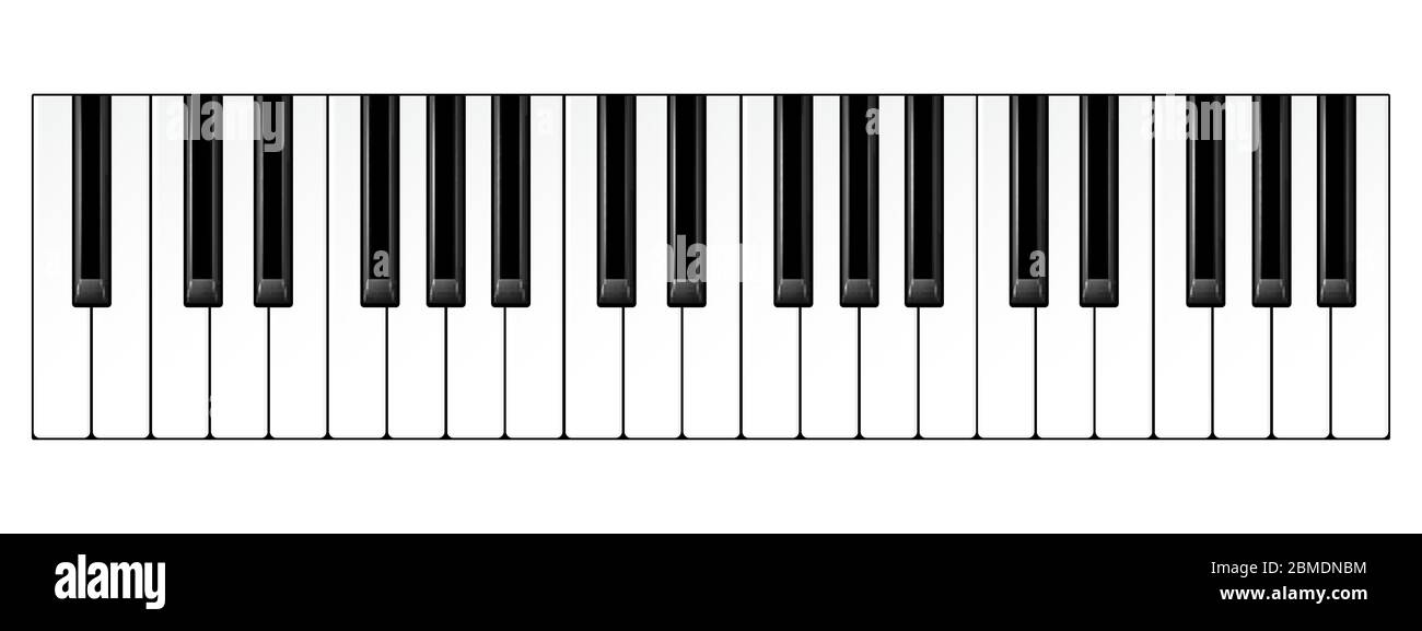 Touches de piano réalistes. Clavier d'instruments de musique. Illustration vectorielle. Illustration de Vecteur