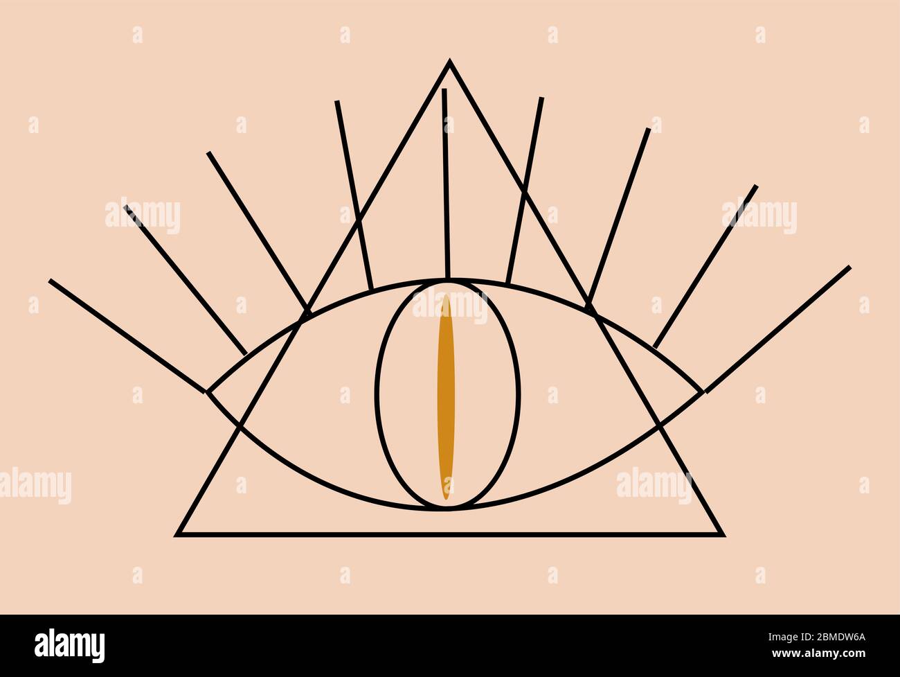 Occulte Illuminati symboles maçonniques. Eye of Providence en icône Triangle, style magique mystique ethnique boho. Illustration vectorielle Illustration de Vecteur