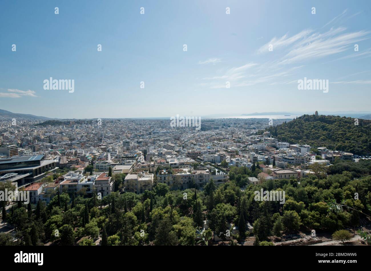 Vue panoramique sur Athènes depuis l'Acropole. Grèce Banque D'Images