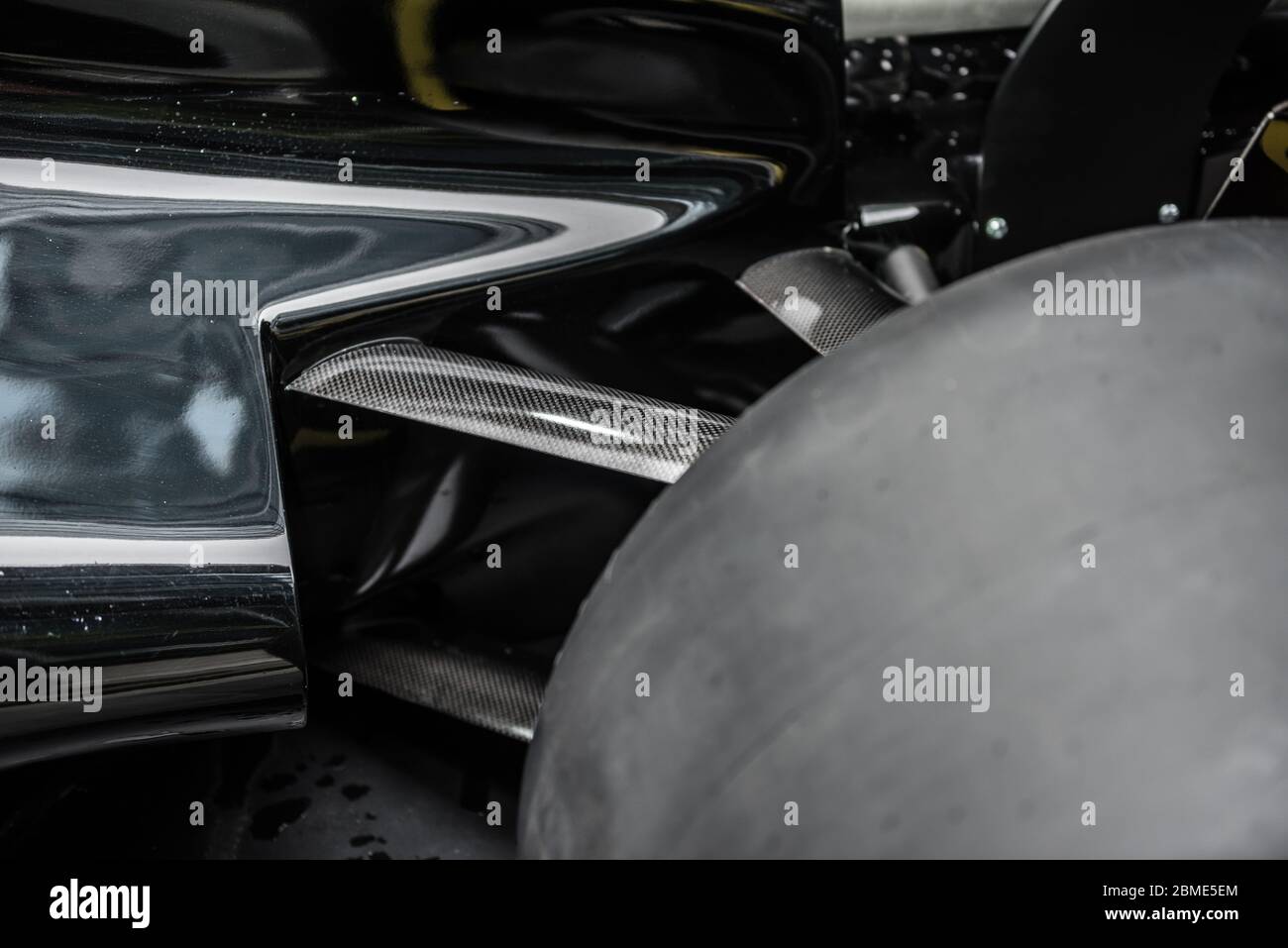 le détail de la fibre de carbone d'une voiture de course Banque D'Images