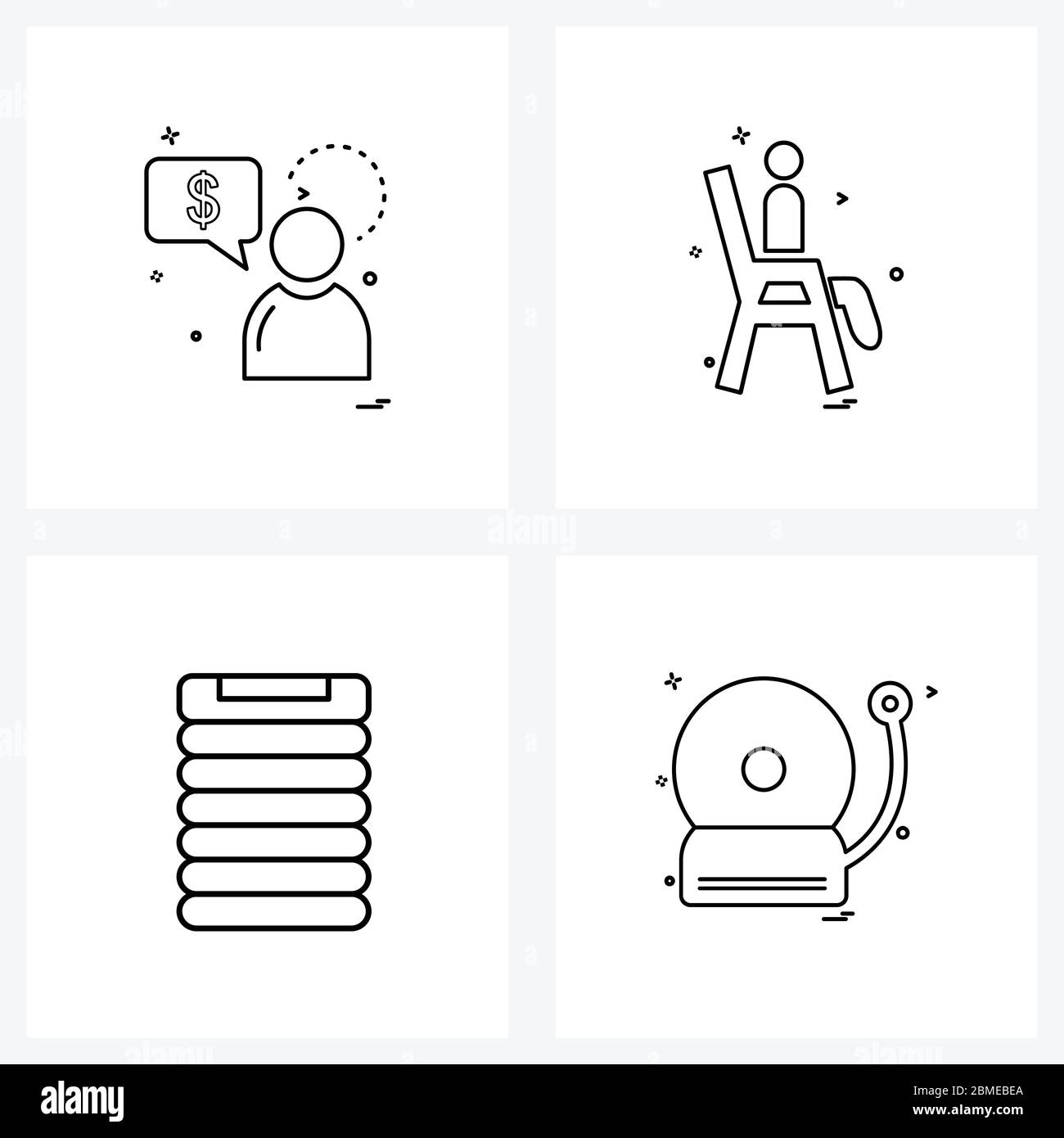 Mobile UI Line Icon Set de 4 pictogrammes modernes d'avatar, de tablette, de chat, de mobilier , d'alarme Vector Illustration Illustration de Vecteur