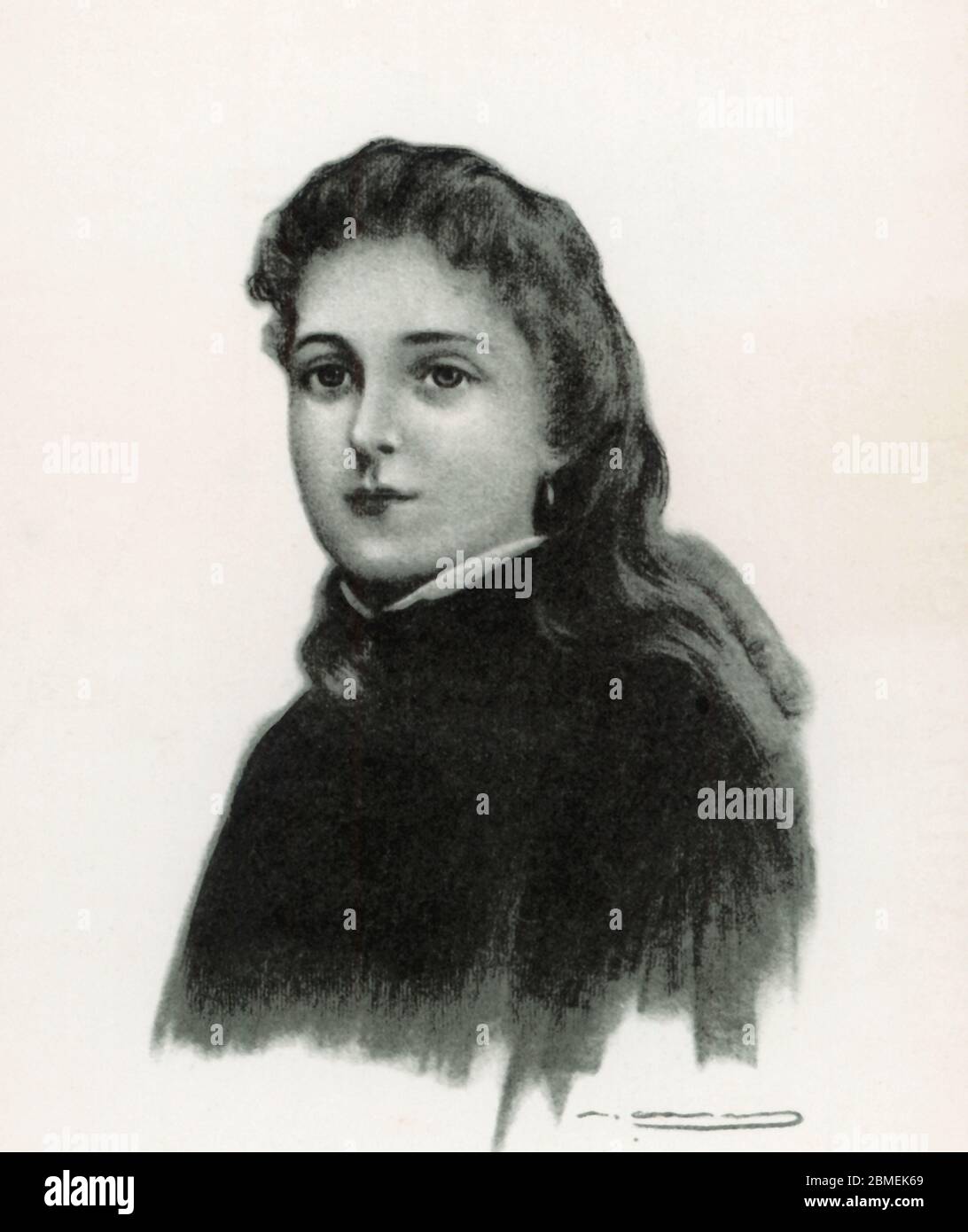 Teresa de Lisieux (1873-1897), santa Teresa del niño Jesús, religiosa carmelita francesa, doctora de la iglesia, a los três años. Banque D'Images