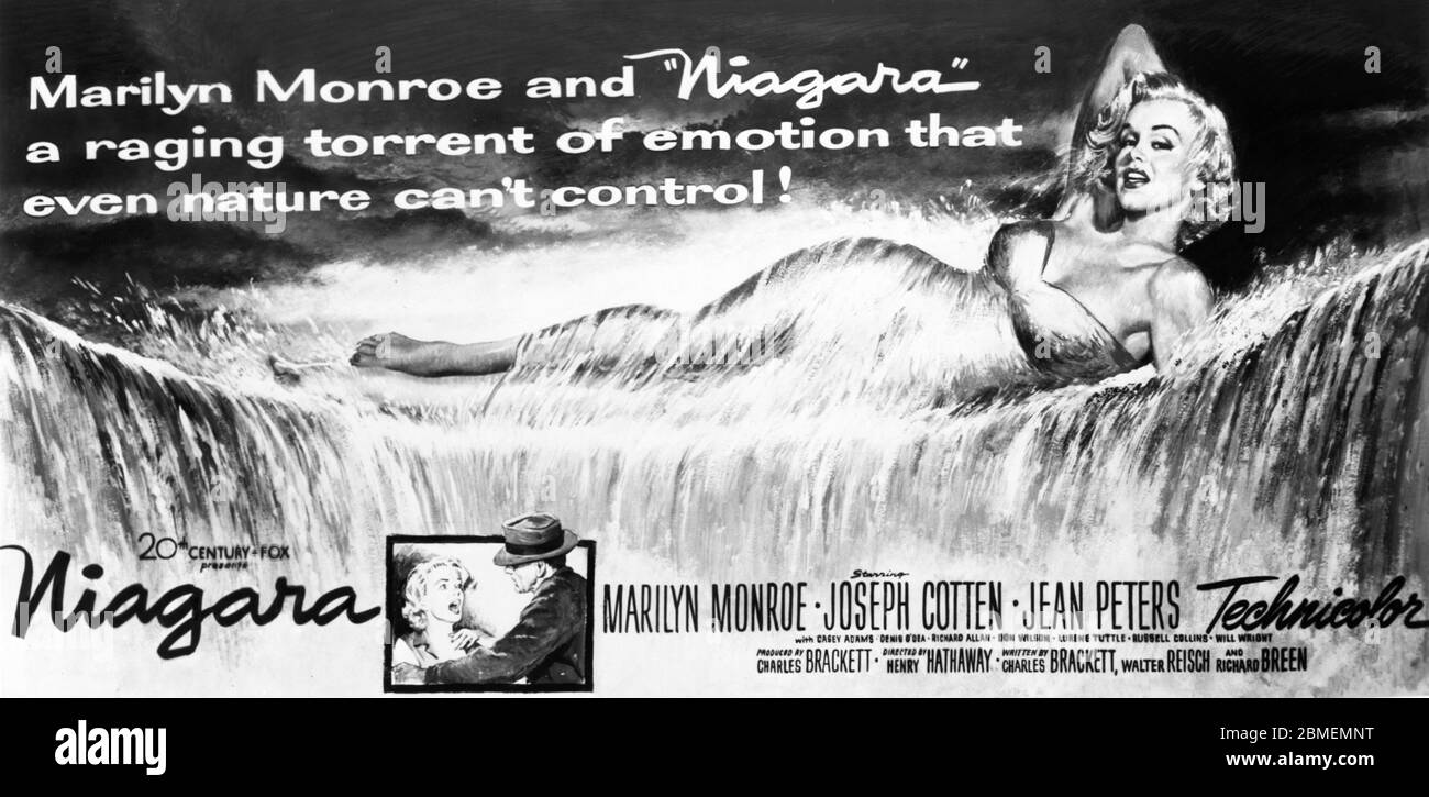 MARILYN MONROE et JOSEPH COTTEN à NIAGARA 1953 réalisateur HENRY HATHAWAY XXème siècle Fox Banque D'Images