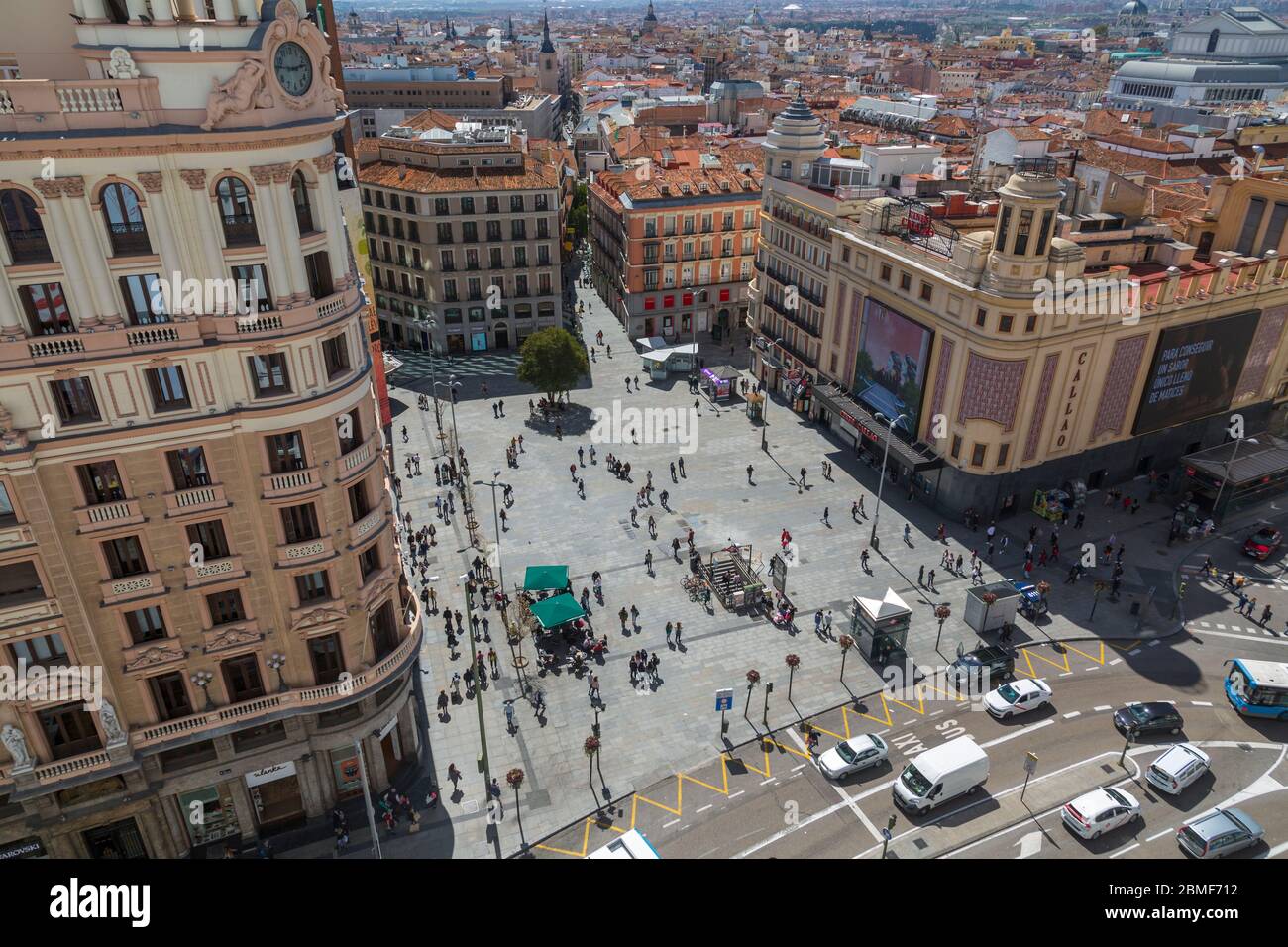 Vue de la Plaza del Callao, Madrid, Espagne, Europe Banque D'Images