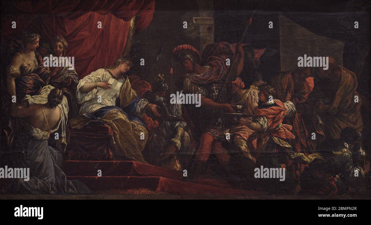 Filippo Gherardi (1643-1704) et Giovanni coli (1636-1691). Peintres italiens. Suicide de la nobloman carthaginienne, Sophonisba. Musée national des Beaux-Arts. Valletta. Malte. Banque D'Images