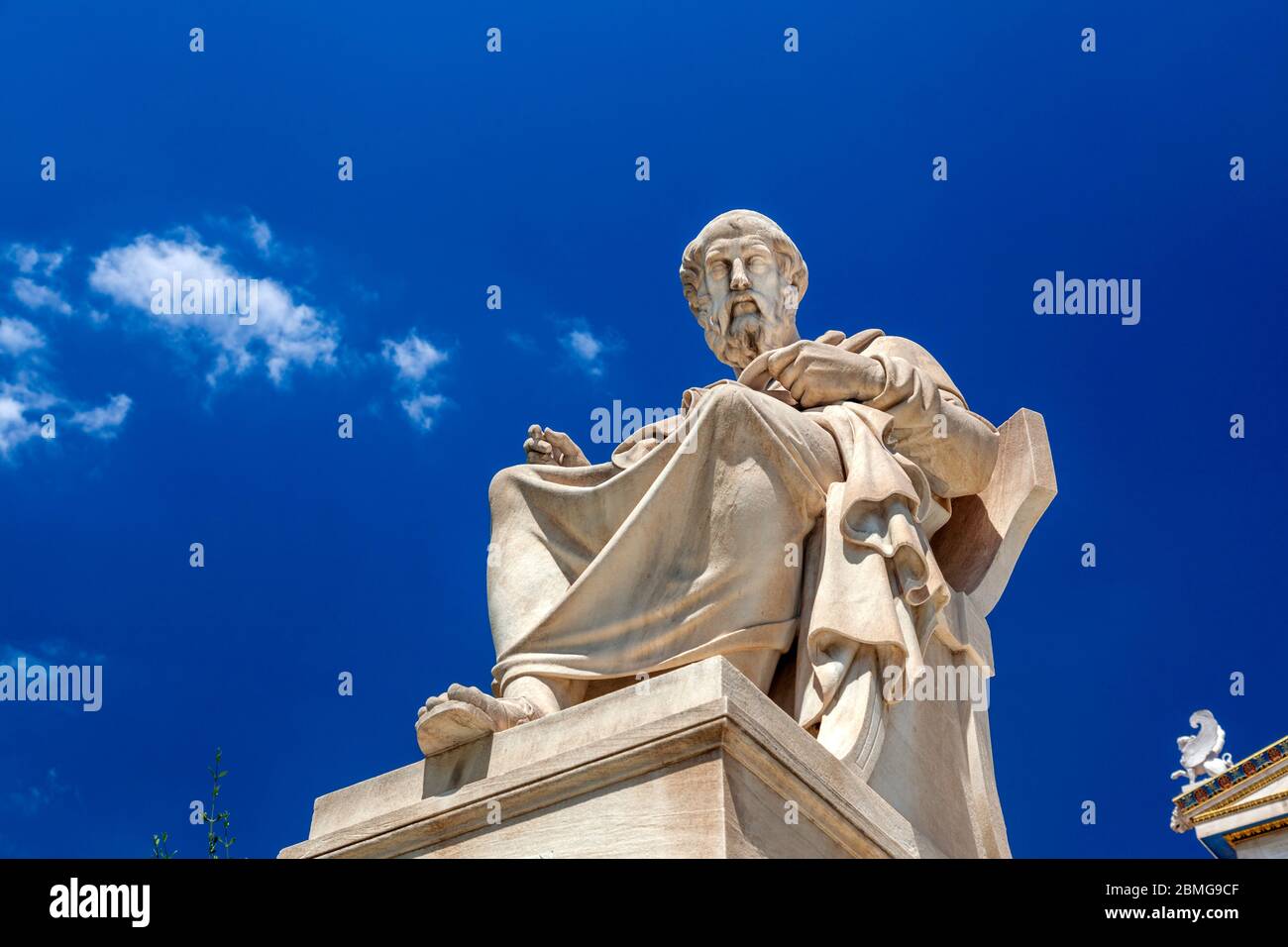 Statue de Platon, l'un des philosophes les plus importants et influents de tous les temps, à Athènes, Grèce. Banque D'Images