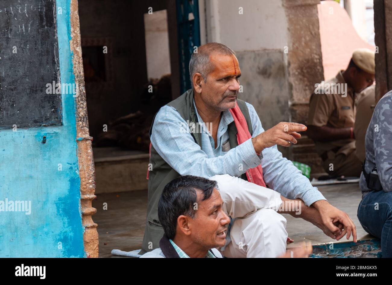 Portrait du peuple Rajasthani dans la ville de Pushkar Banque D'Images