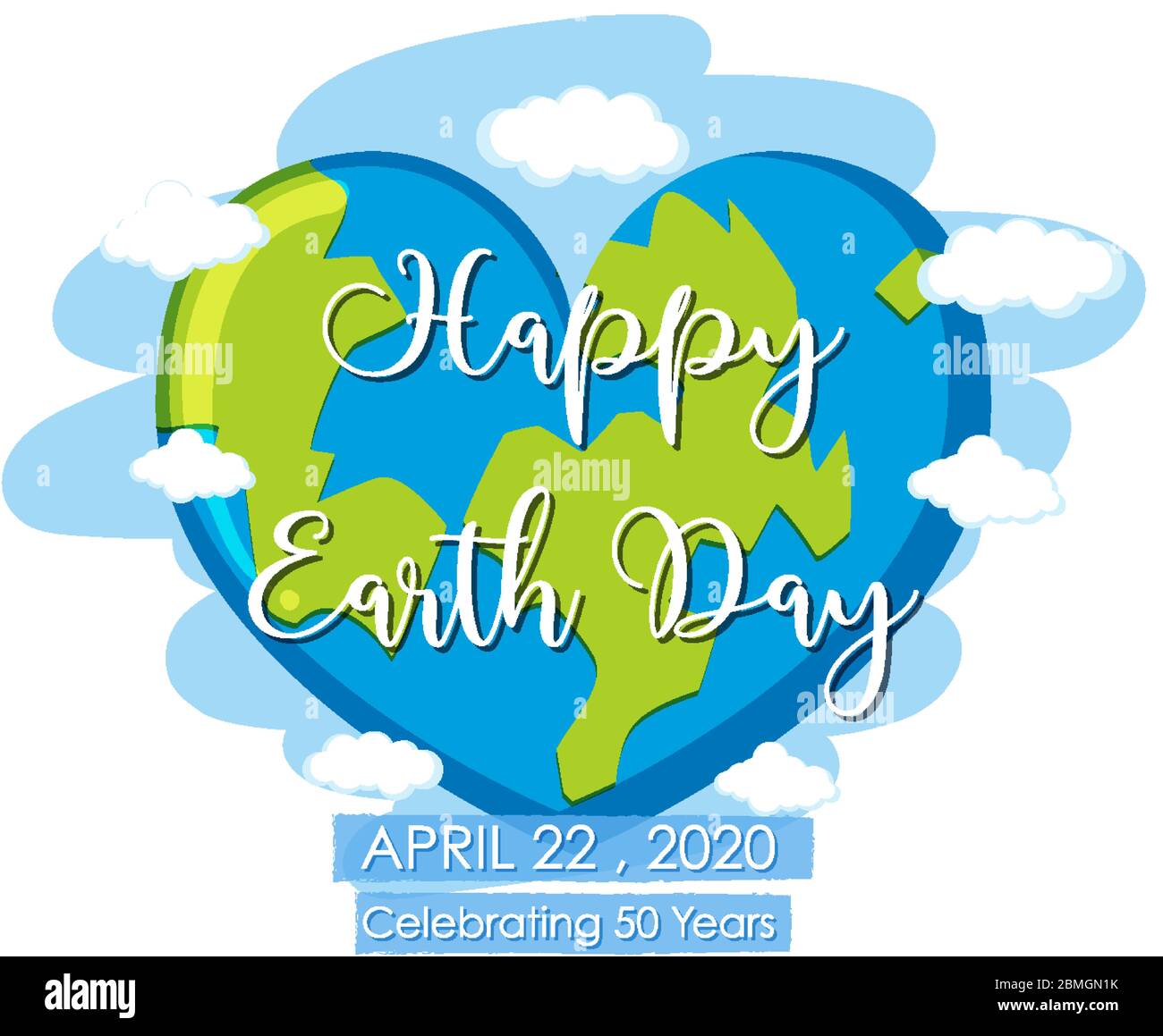 Affiche pour une journée de la terre heureuse avec la terre dans le ciel Illustration de Vecteur
