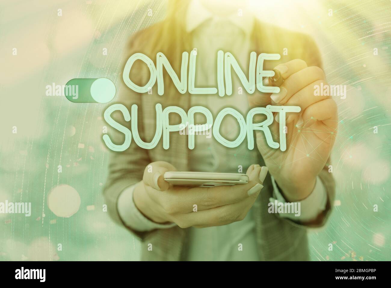 Écriture manuscrite support en ligne. Photo conceptuelle aider les ...
