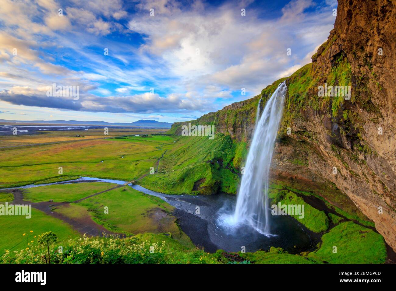 Cascade de Seljalandsfoss Banque D'Images