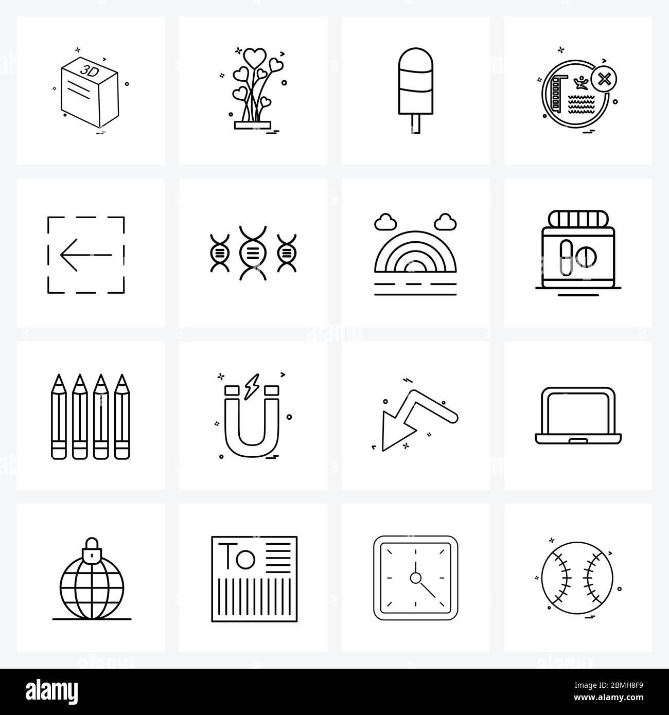 16 icônes universelles Pixel Perfect symboles de gauche, jeux, glace, sports, natation Illustration vectorielle Illustration de Vecteur