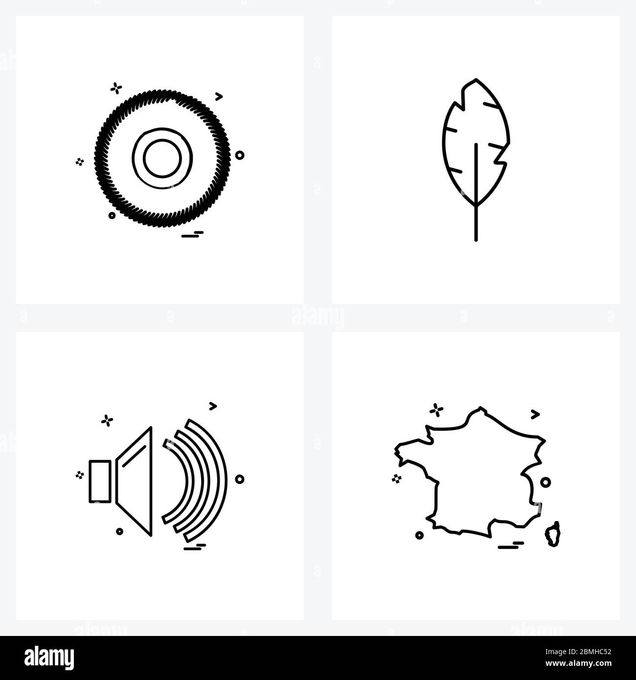Jeu de 4 icônes de ligne moderne de soleil, ui, météo, stylo, interface Vector Illustration Illustration de Vecteur