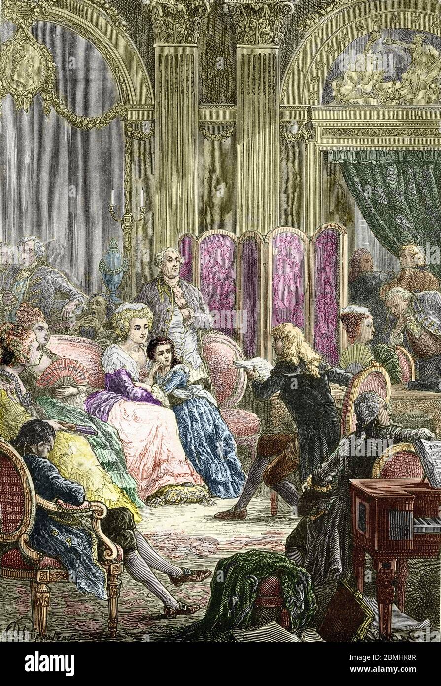 le salon de suzanne curchod madame necker 1737 1794 femmes de lettres suisse madame necker est assise avec sa fille germaine qui deviendra par l photo stock alamy