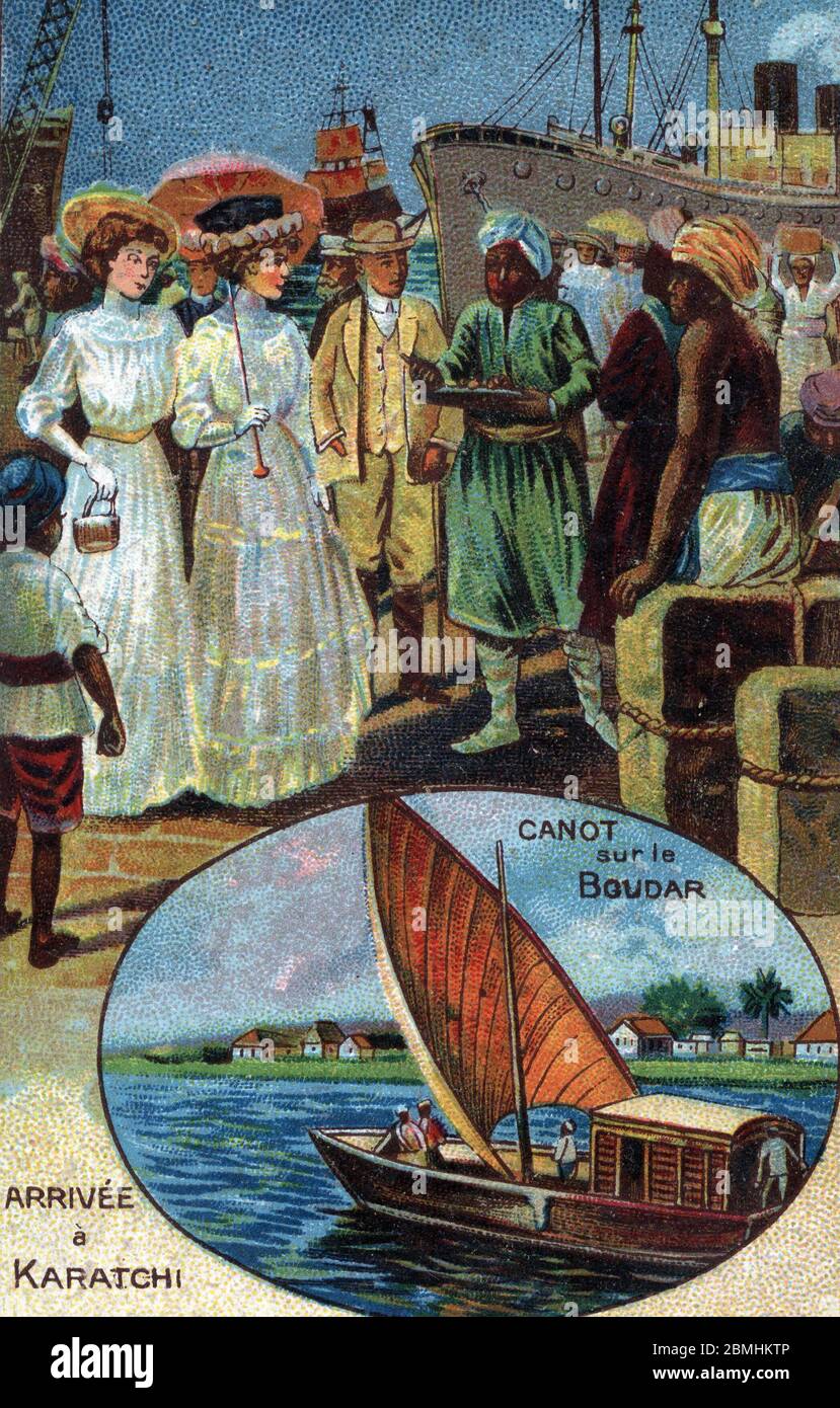 Tourisme de luxe : arrivée des passagers d'une croisière a Karachi (Carachi), Pakistan (touriste sur croisière de luxe arrivant à Carachi, Pakistan) CHRO Banque D'Images