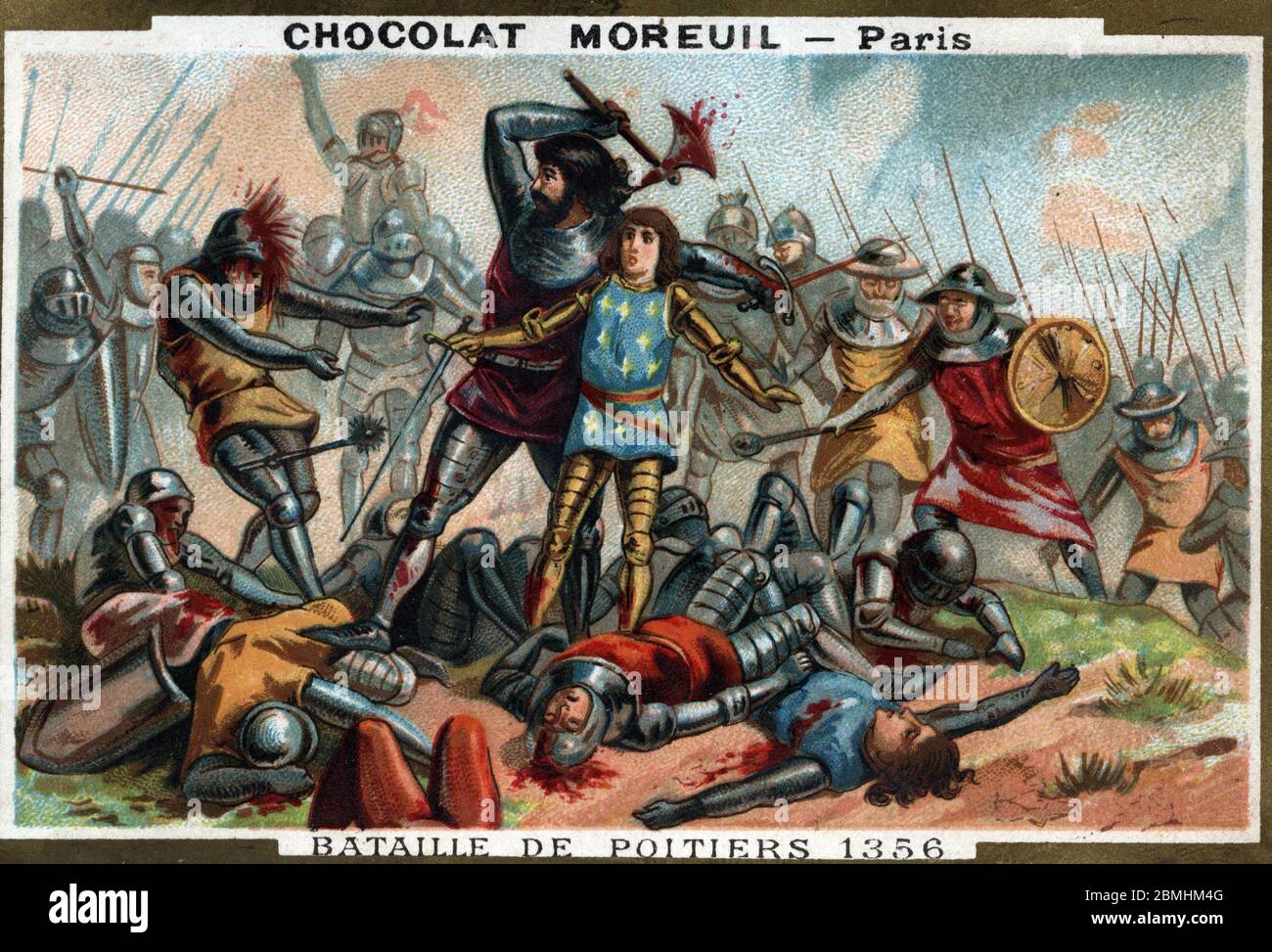 Guerre de cent ans : le roi de France Jean II le bon et son fils Philippe  II de Bourgogne (1342-1404), dit 'Philippe le Hardi' combatant les Anglais  Photo Stock - Alamy