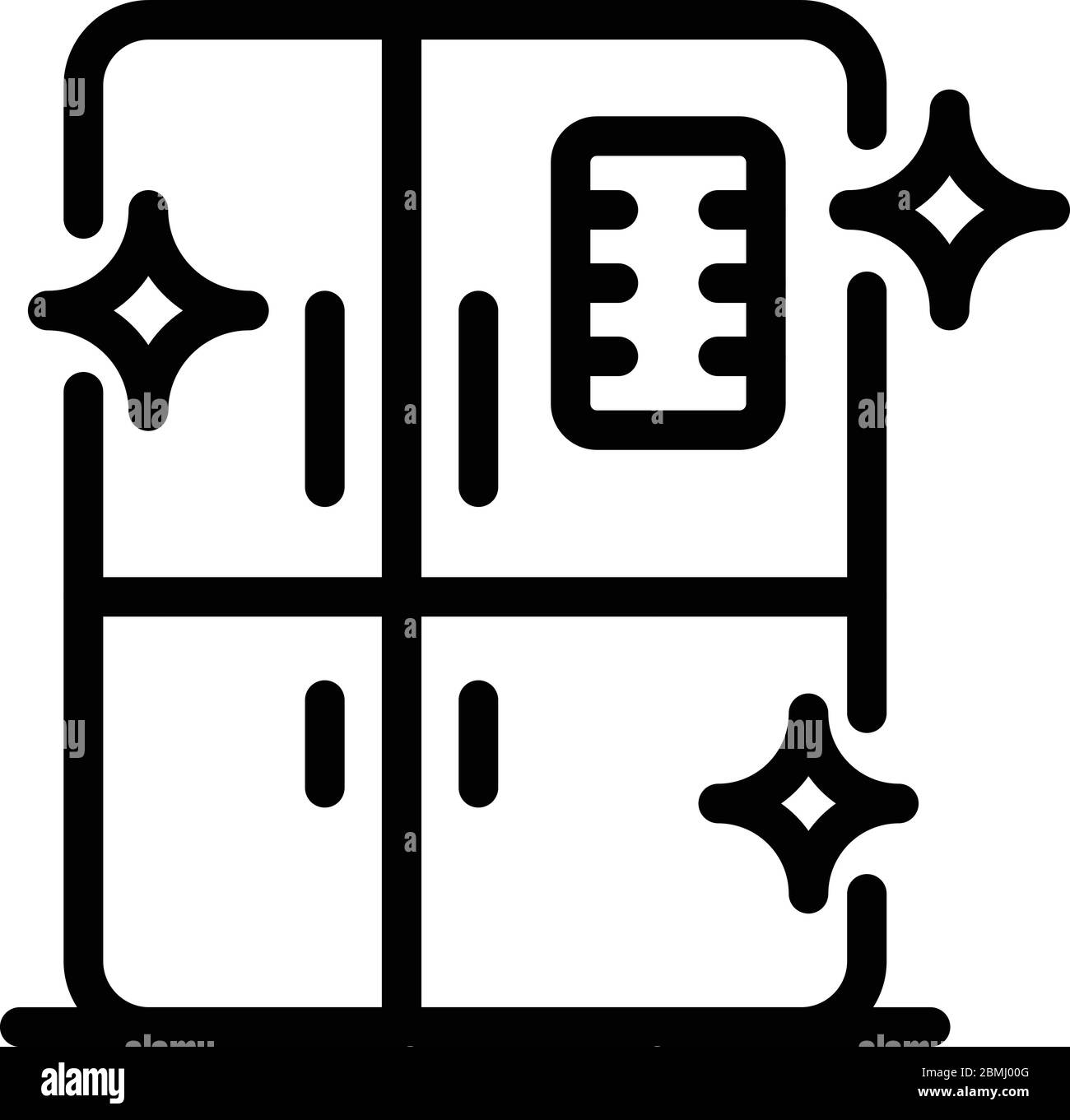 Icône de nettoyage du réfrigérateur, style contour Illustration de Vecteur