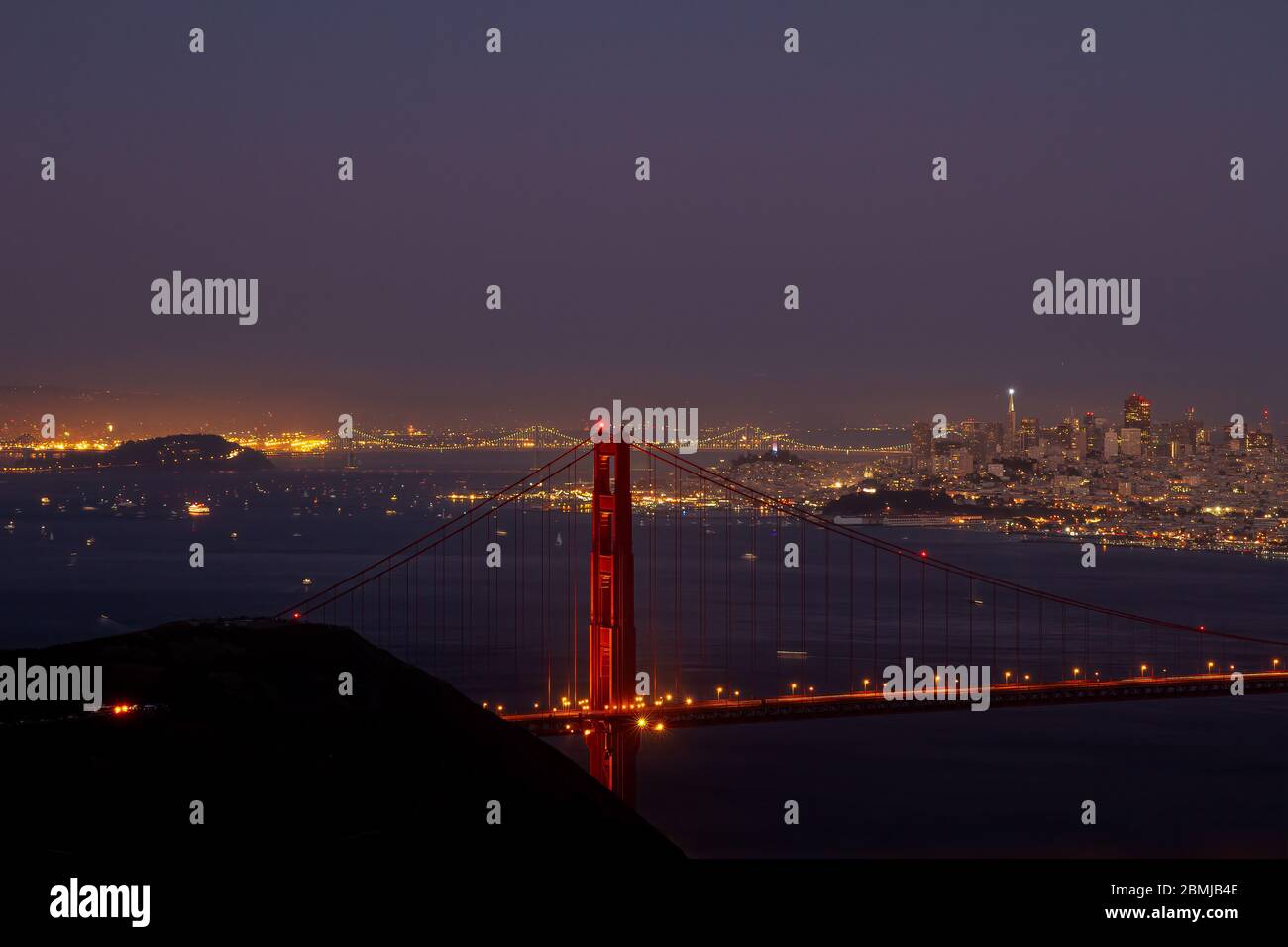 Les lumières de la ville de San Francisco Banque D'Images