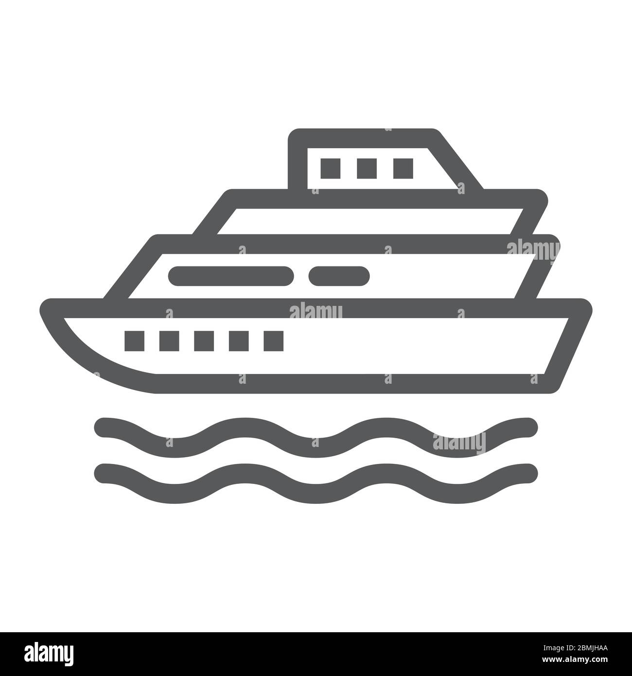 Icône de ligne de croisière, tourisme et voyage, graphiques vectoriels de signe de ligne, une icône linéaire sur fond blanc, eps 10. Illustration de Vecteur