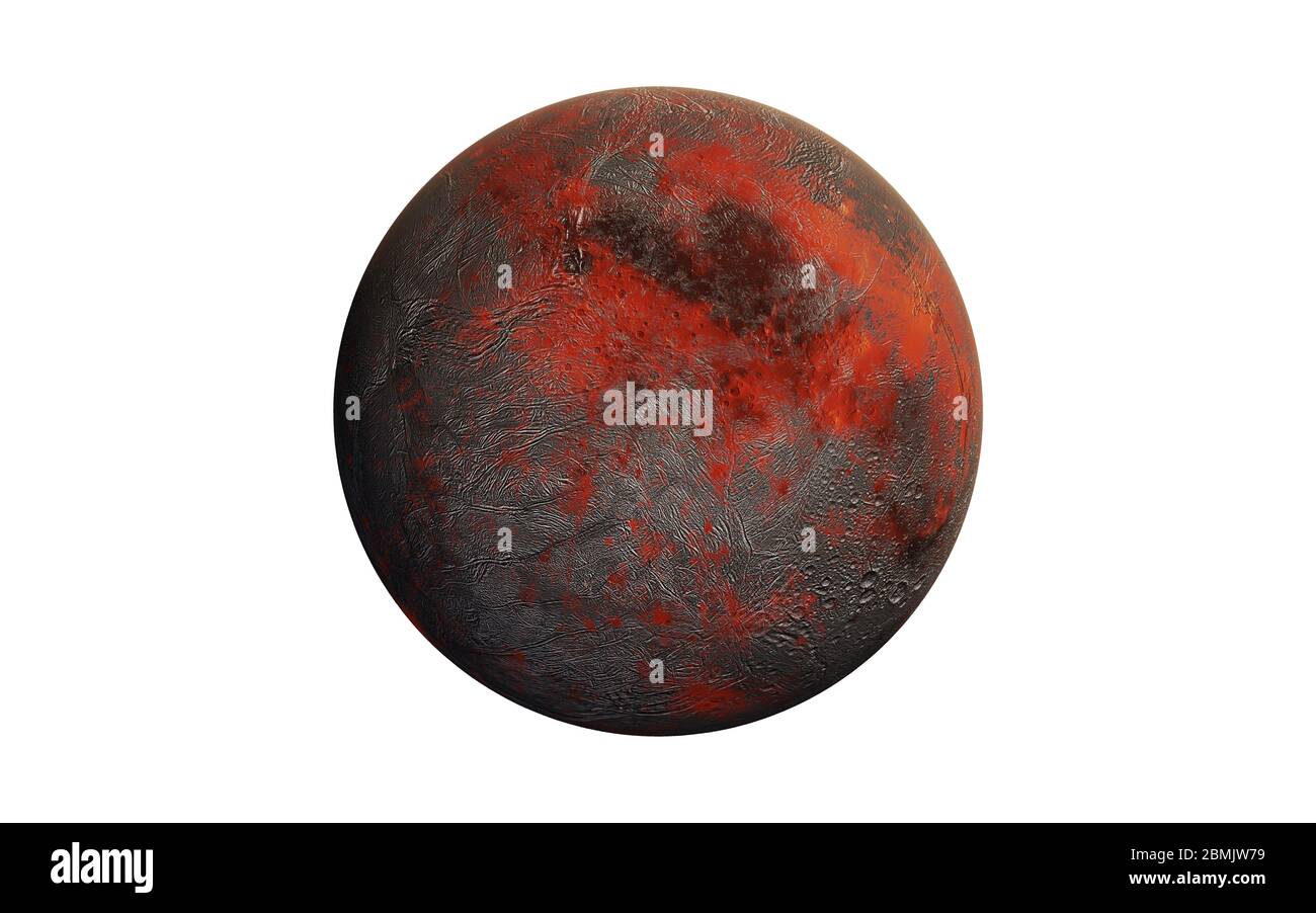 Planète Mars du système solaire isolé sur fond blanc. Illustration de rendu 3D avec un haut dévier. Des éléments de cette image ont été fournis par la NASA Banque D'Images