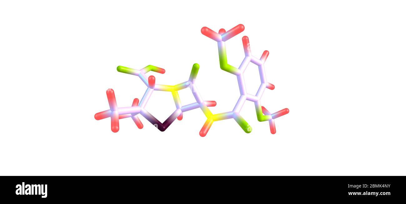 La méticilline est un antibiotique bêta-lactame à spectre étroit de la classe de la pénicilline. Il ne doit pas être confondu avec l'antibiotique métacycline. illustrateur 3d Banque D'Images