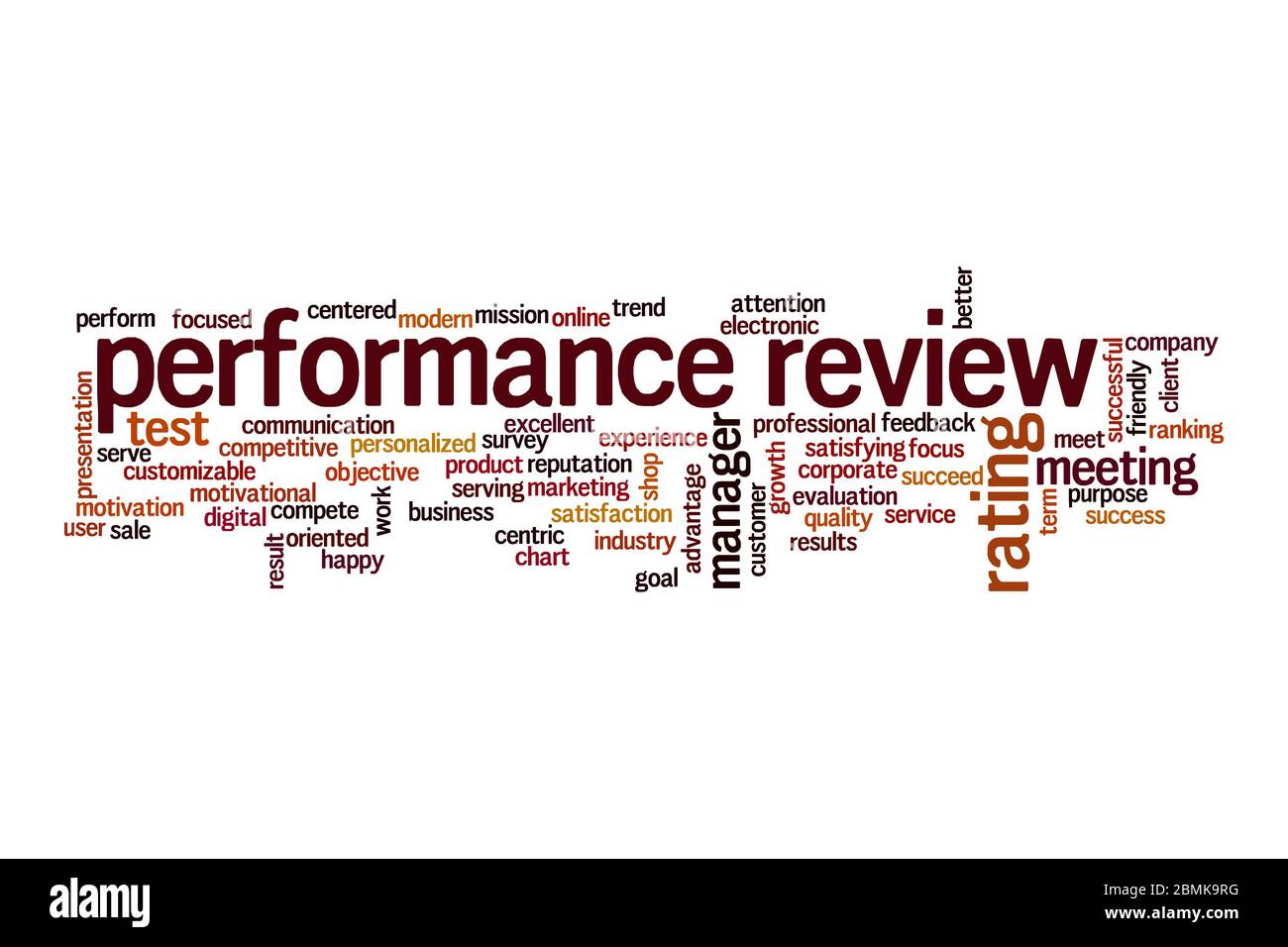 Analyse des performances concept de nuage de mots sur fond blanc Banque D'Images