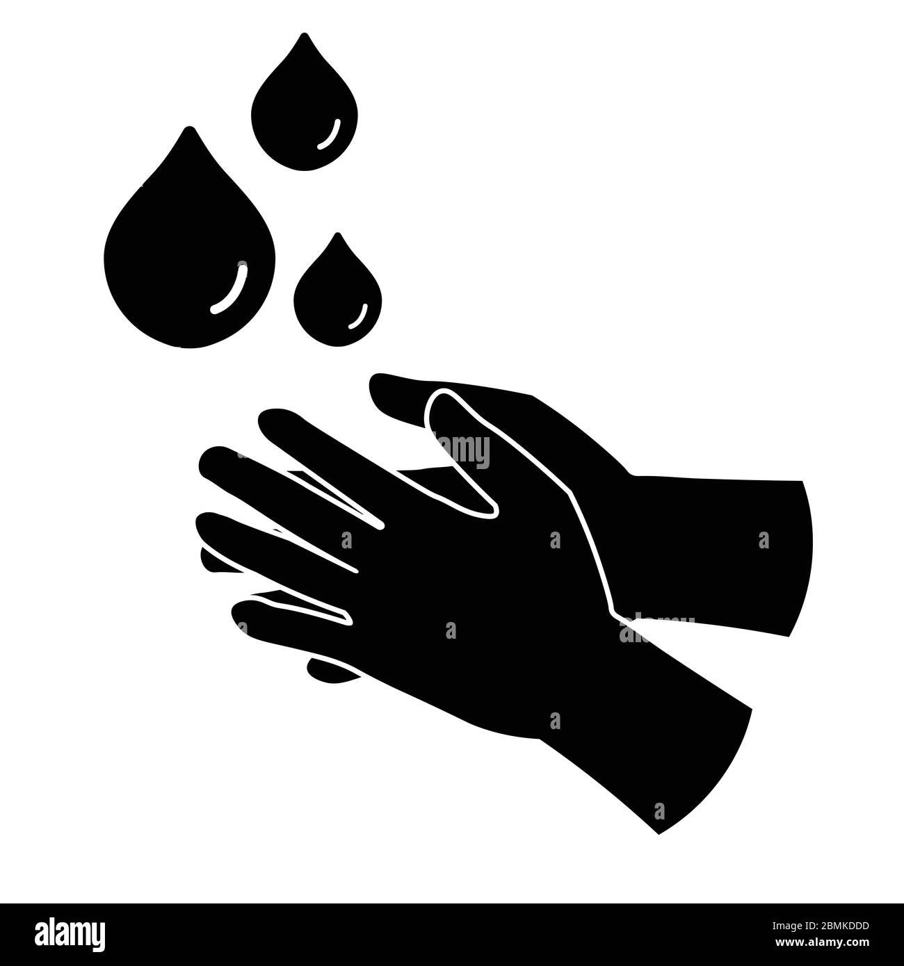 Illustration du pictogramme noir de l'icône de lavage des mains. Vecteur EPS Illustration de Vecteur