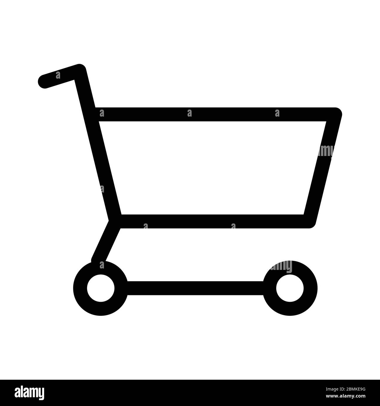 Icône de contour noir et blanc pour la vérification du chariot à chariots Illustration de Vecteur