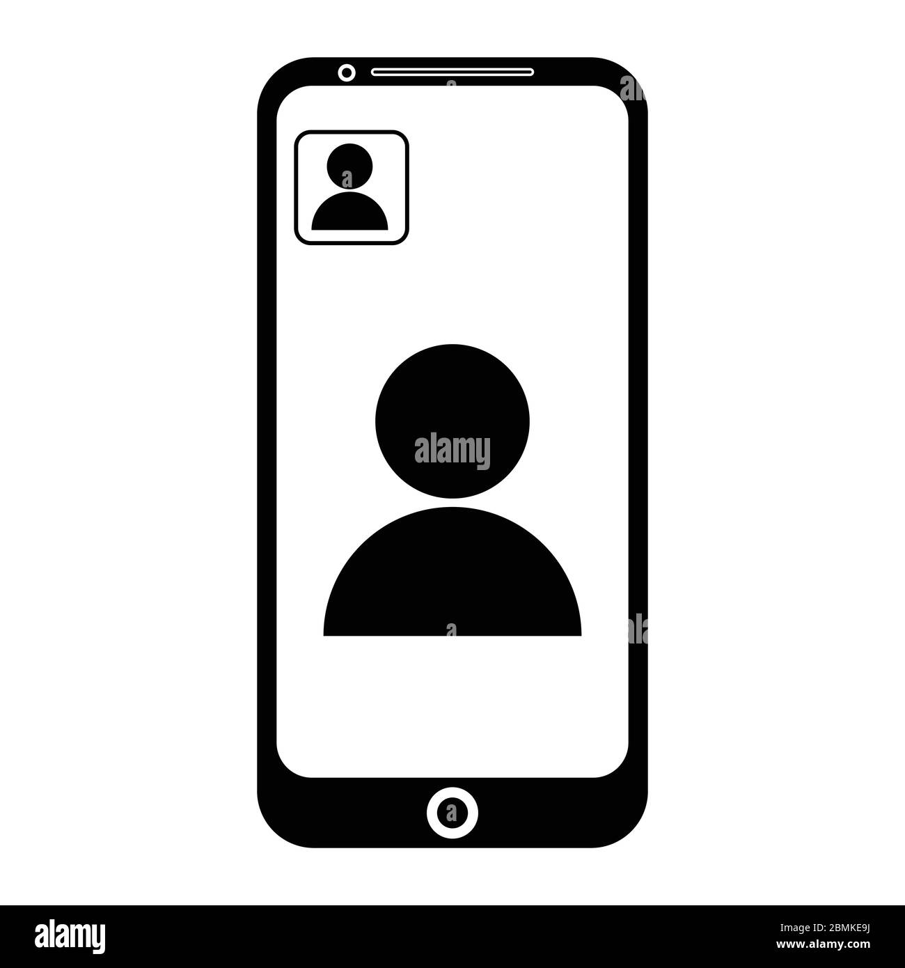 Appel vidéo sur téléphone. Pictogramme d'illustration noir. Vecteur EPS Illustration de Vecteur