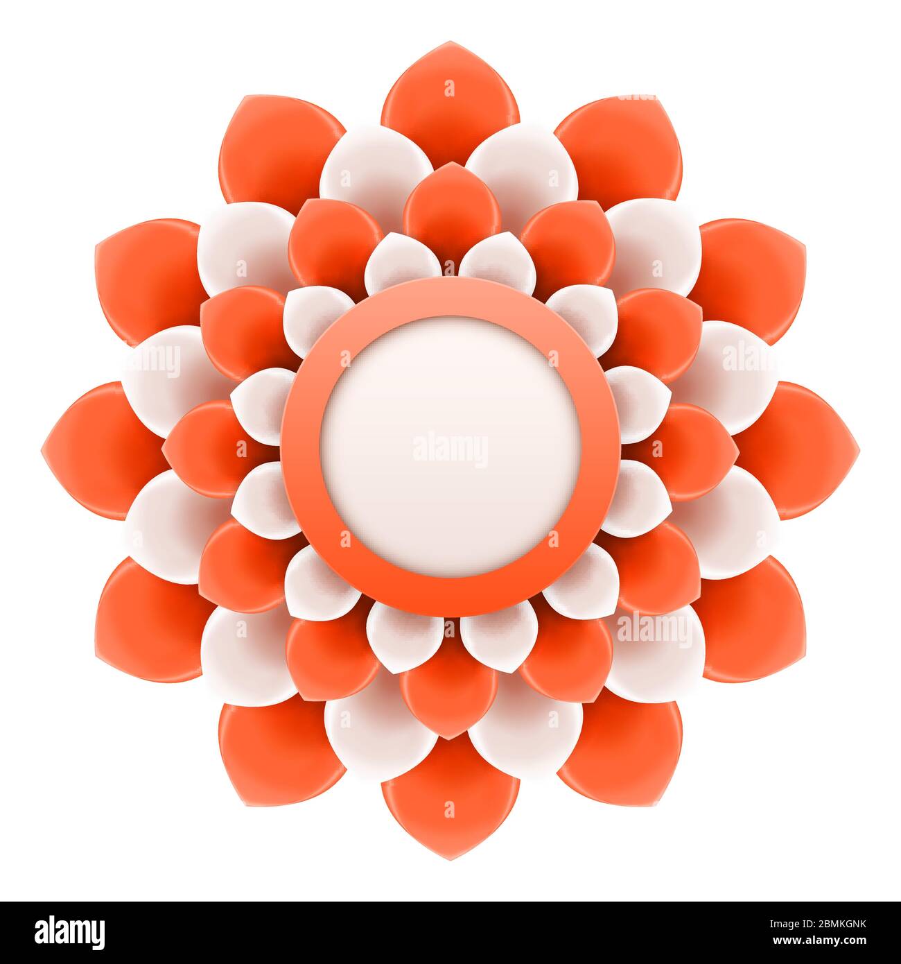 Fleur aux pétales d'orange et de blanc Illustration de Vecteur