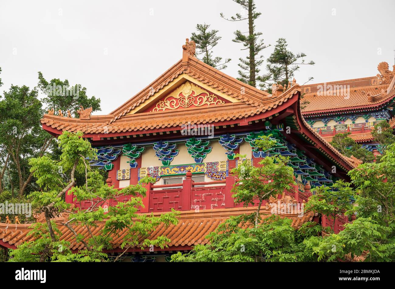 Monastère de po Lin à Ngong Ping sur l'île de Lantau, Hong Kong Banque D'Images