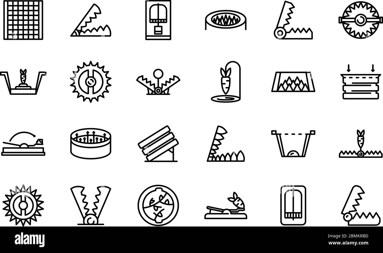 Jeu d'icônes de recouvrement d'animaux, style de contour Illustration de Vecteur