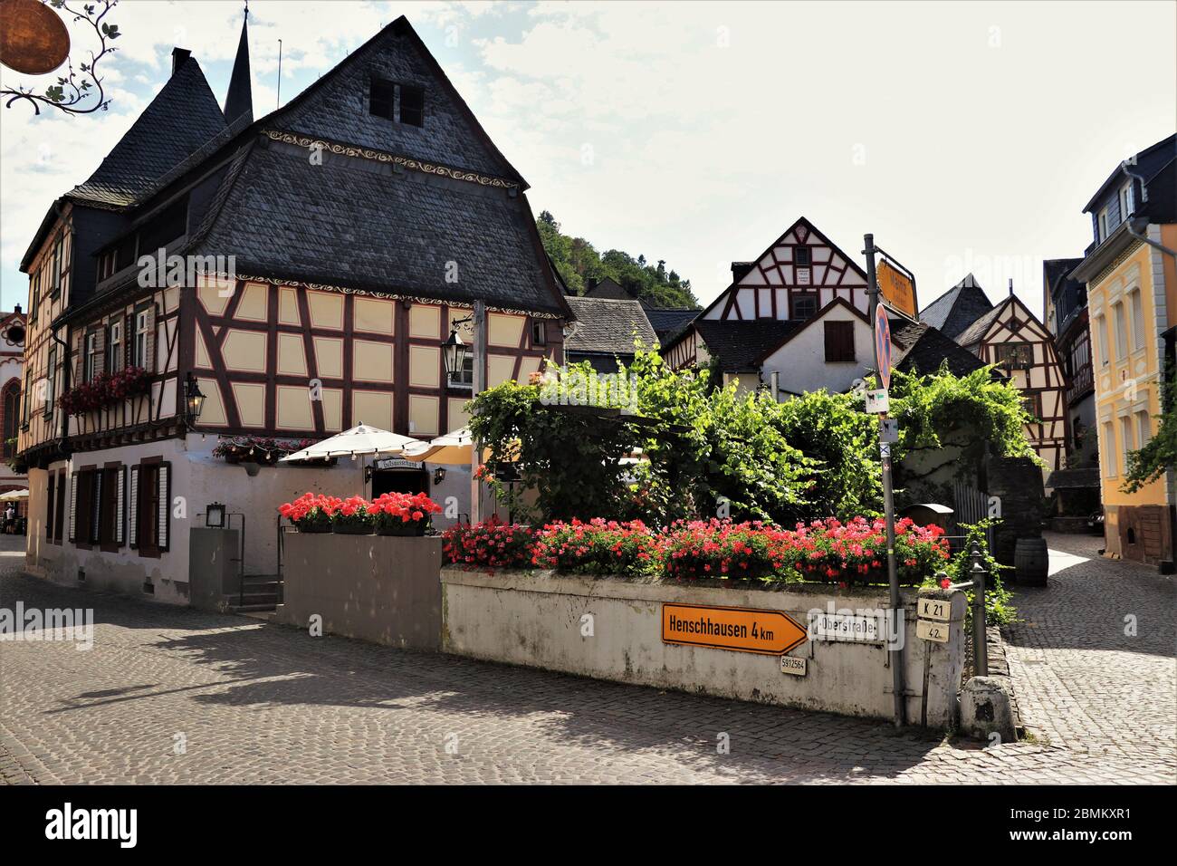 La ville allemande traditionnelle de Bacharach am Rhein, Allemagne Banque D'Images