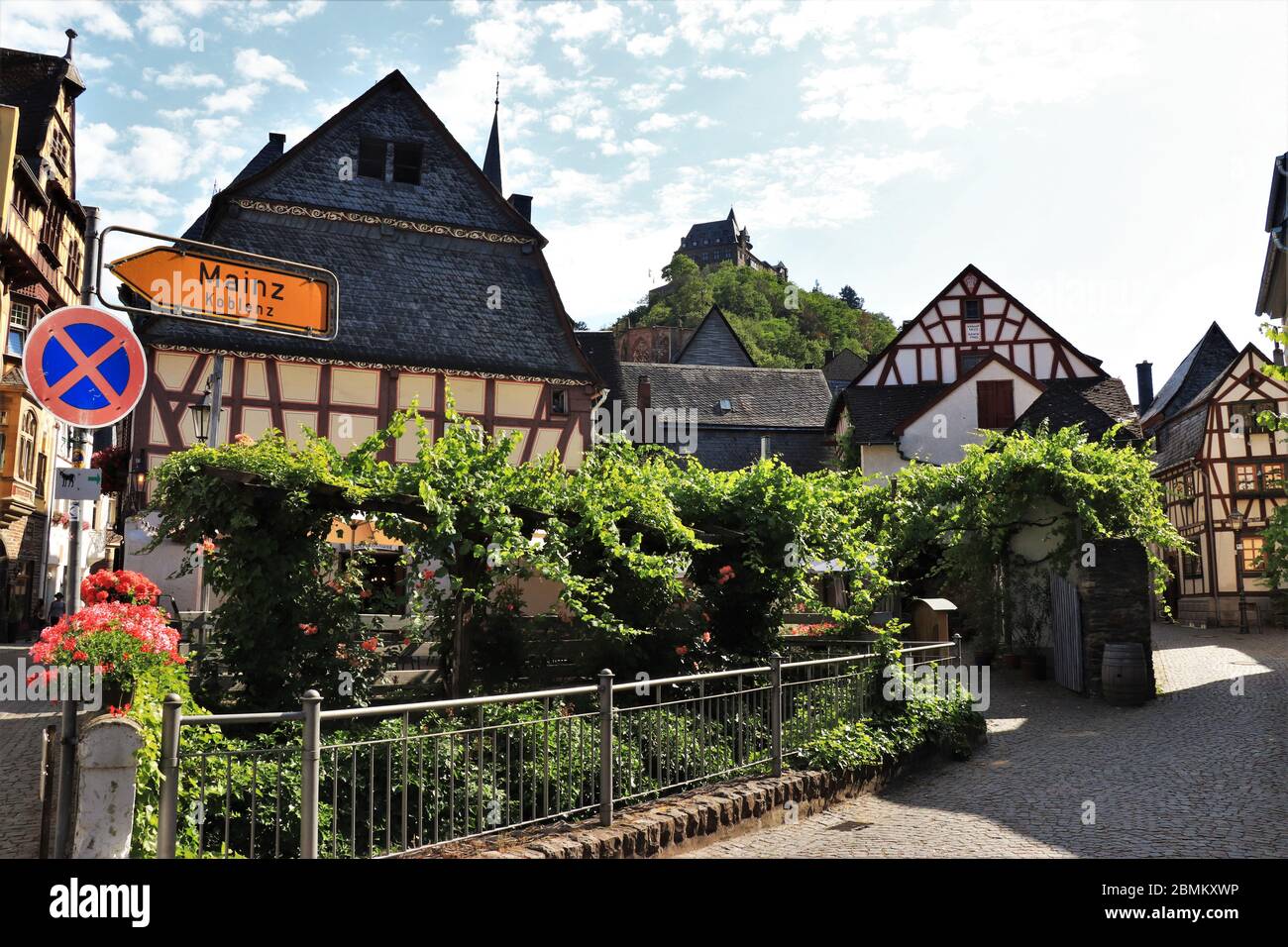 La ville allemande traditionnelle de Bacharach am Rhein, Allemagne Banque D'Images
