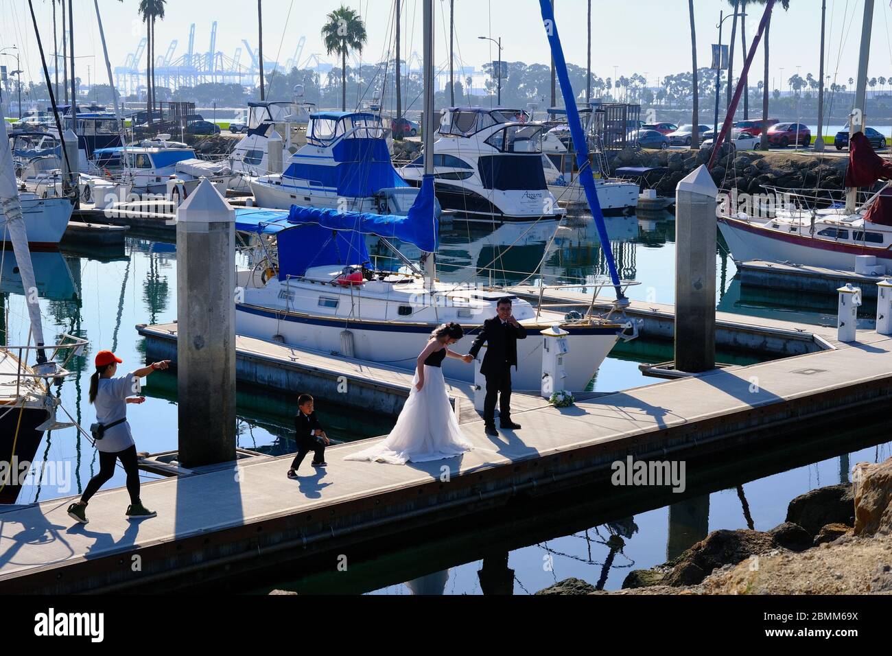 Séance photo de mariage à Marina Banque D'Images