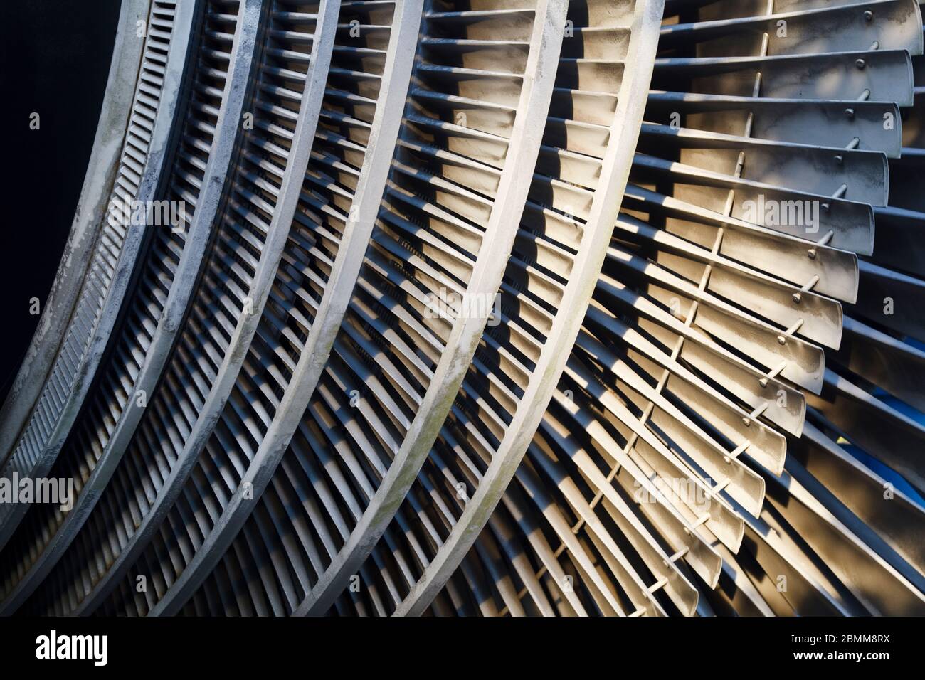 Plan détaillé d'une ancienne turbine de centrale électrique qui était utilisée dans une grande centrale nucléaire. Banque D'Images