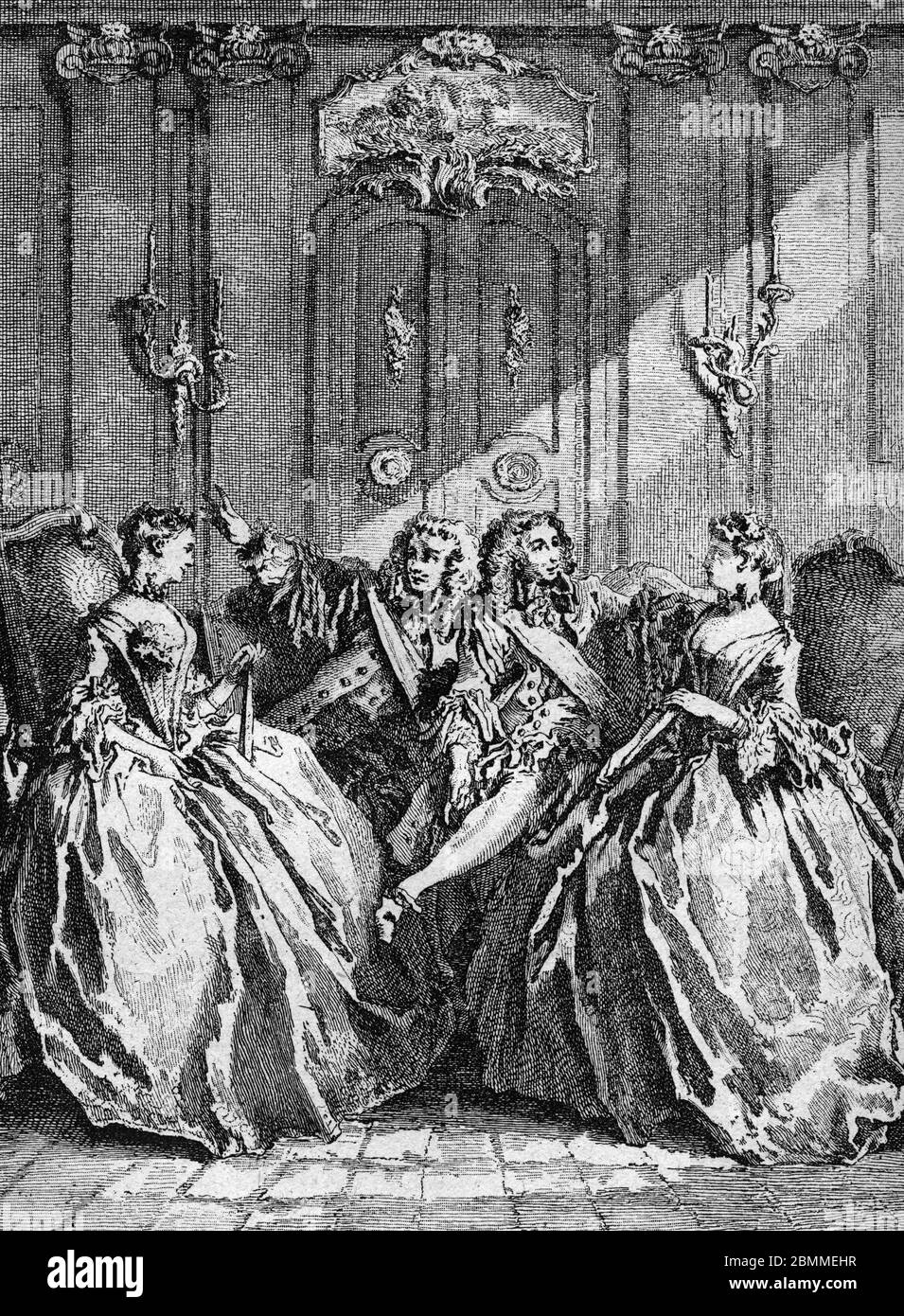 'Les precieuses ridicules' Illustration de François Boucher tiree de