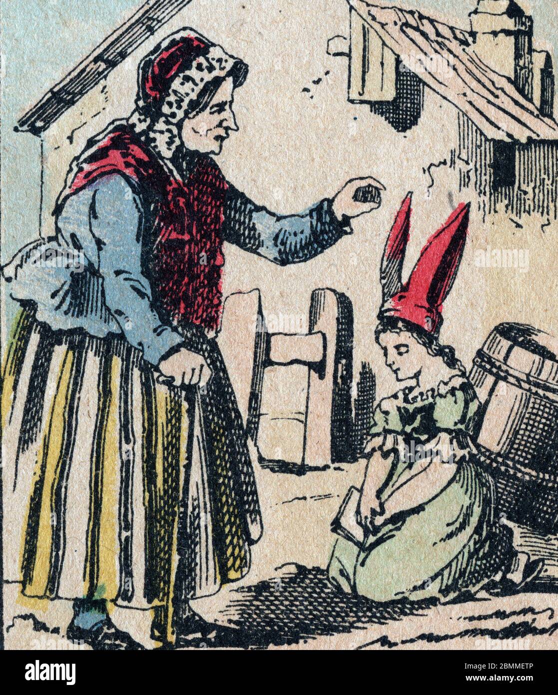 Le Pere Fouettard Personnage Legende Du Folklore Et Son Epose La Mere Fouettard Qui Coiffe Du Bonnet D Ane Une Petite Fille Fille Fille Image D Photo Stock Alamy